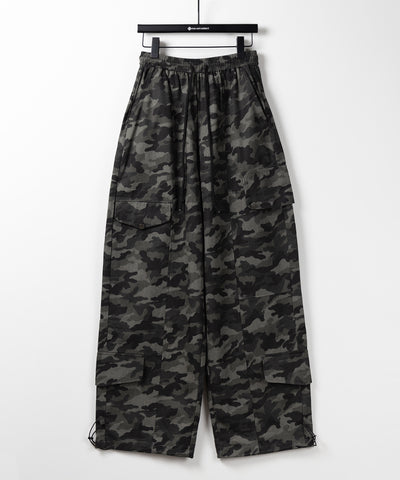 【 裾絞り可能2WAY 】カモフラミリタリーツイルワイドカーゴパンツ / camouflage military twill wide cargo pants