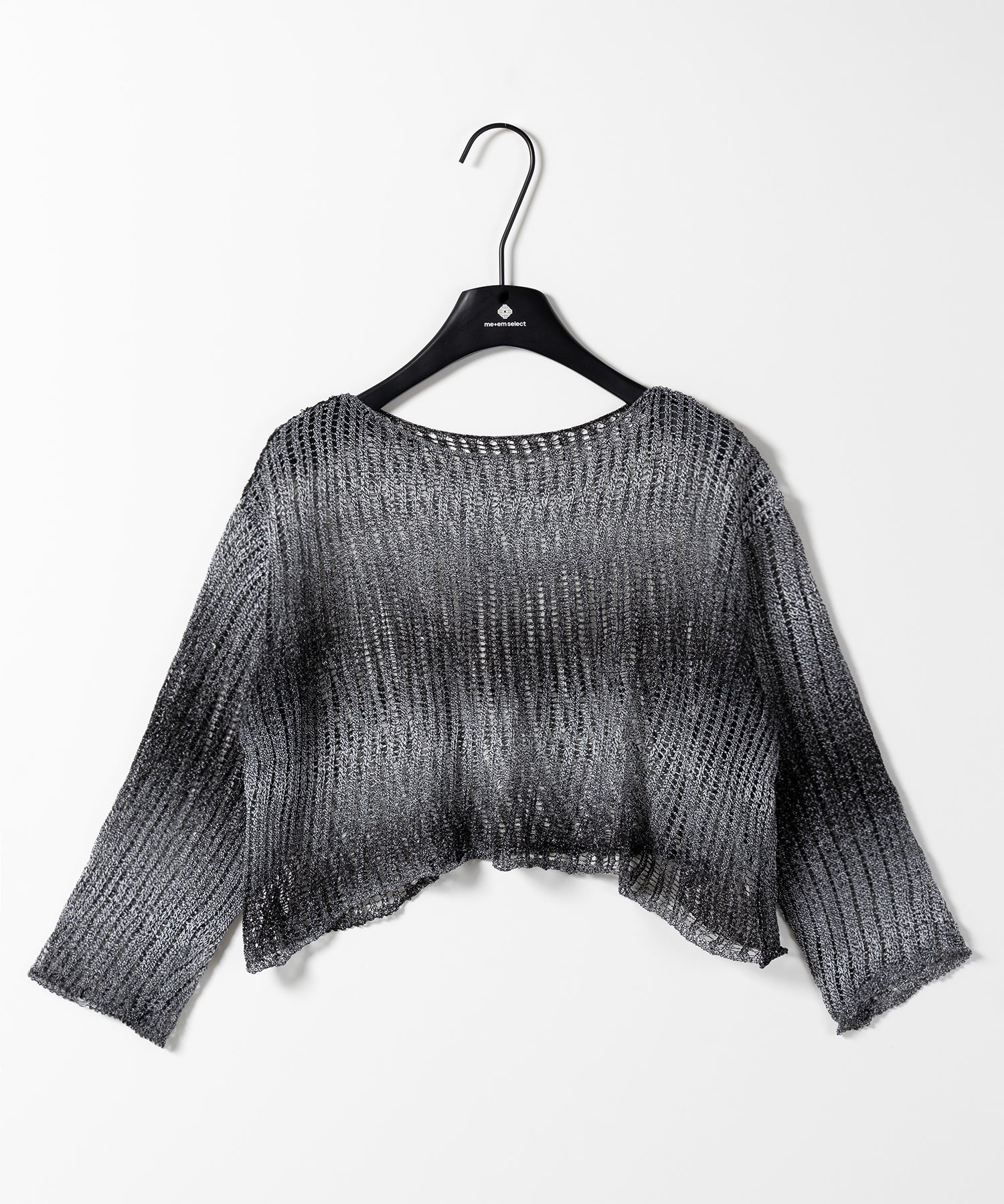 【 2color 】グラデーションメッシュショートニット