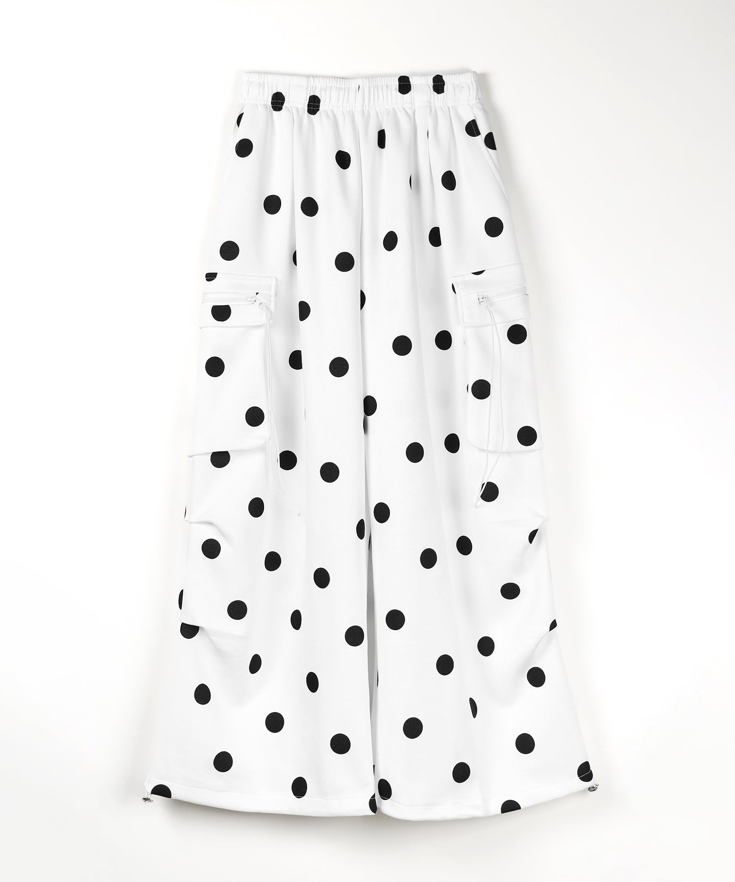 【 裾絞り可能2WAY 】ドットドローコードタックワイドカーゴスウェットパンツ / Dot drawcord tuck wide cargo sweatpants