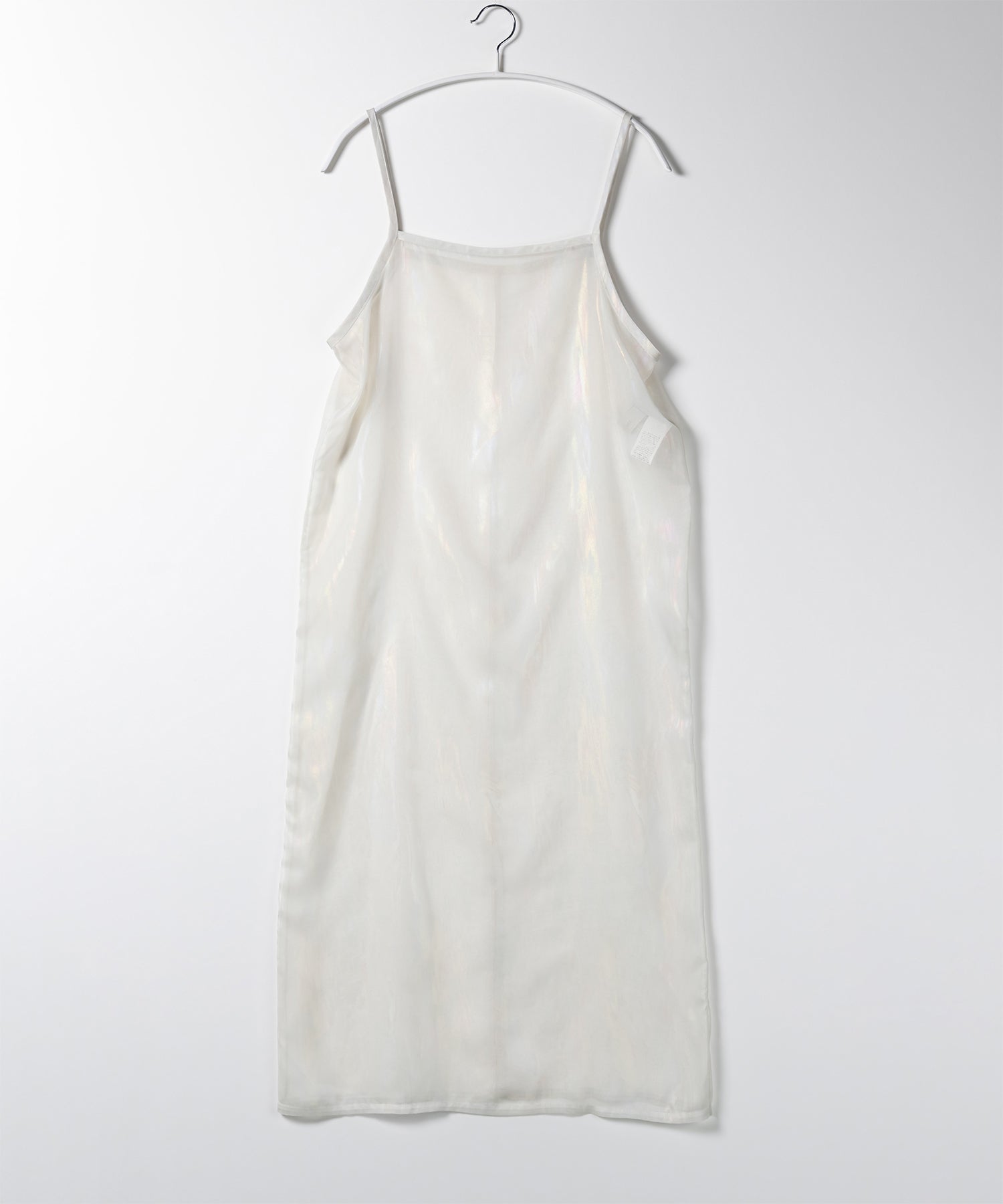 【 3color 】オーロラグロスオーガンジーバックスリットストレートキャミワンピース / Aurora gloss organdy backslit straight cami onepiece