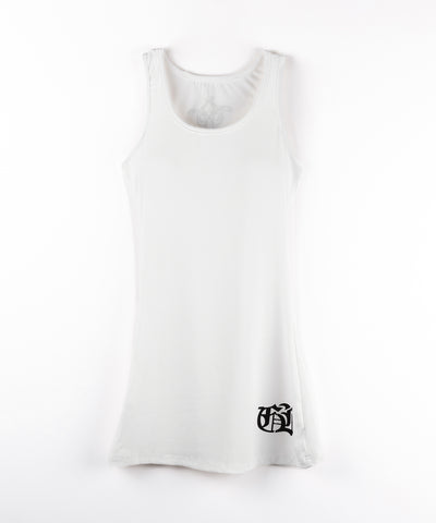 グランジロゴバッククロスタンクトップミニワンピ / grunge logo back cross tanktop mini onepiece