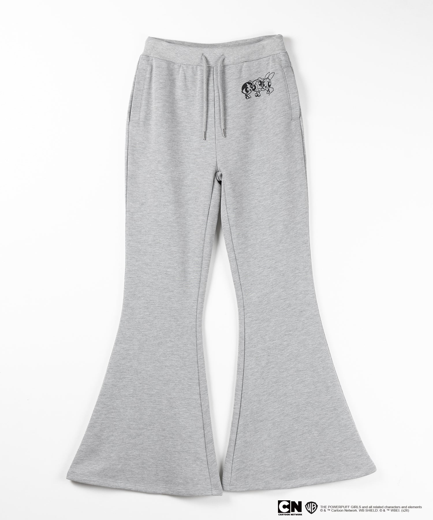 【THE POWERPUFF GIRLS】パワーパフガールズバックレタリングロゴスウェットフレアパンツ / back lettering logo sweat flare pants【 セットアップ着用可能 】