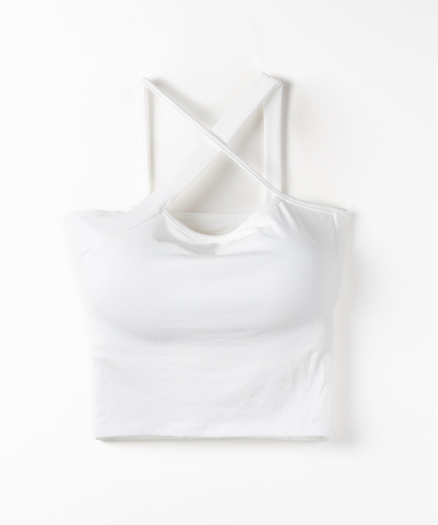 【 3color / カップ付 】クロスネックカットアウトキャミソール / cross neck cutout camisole