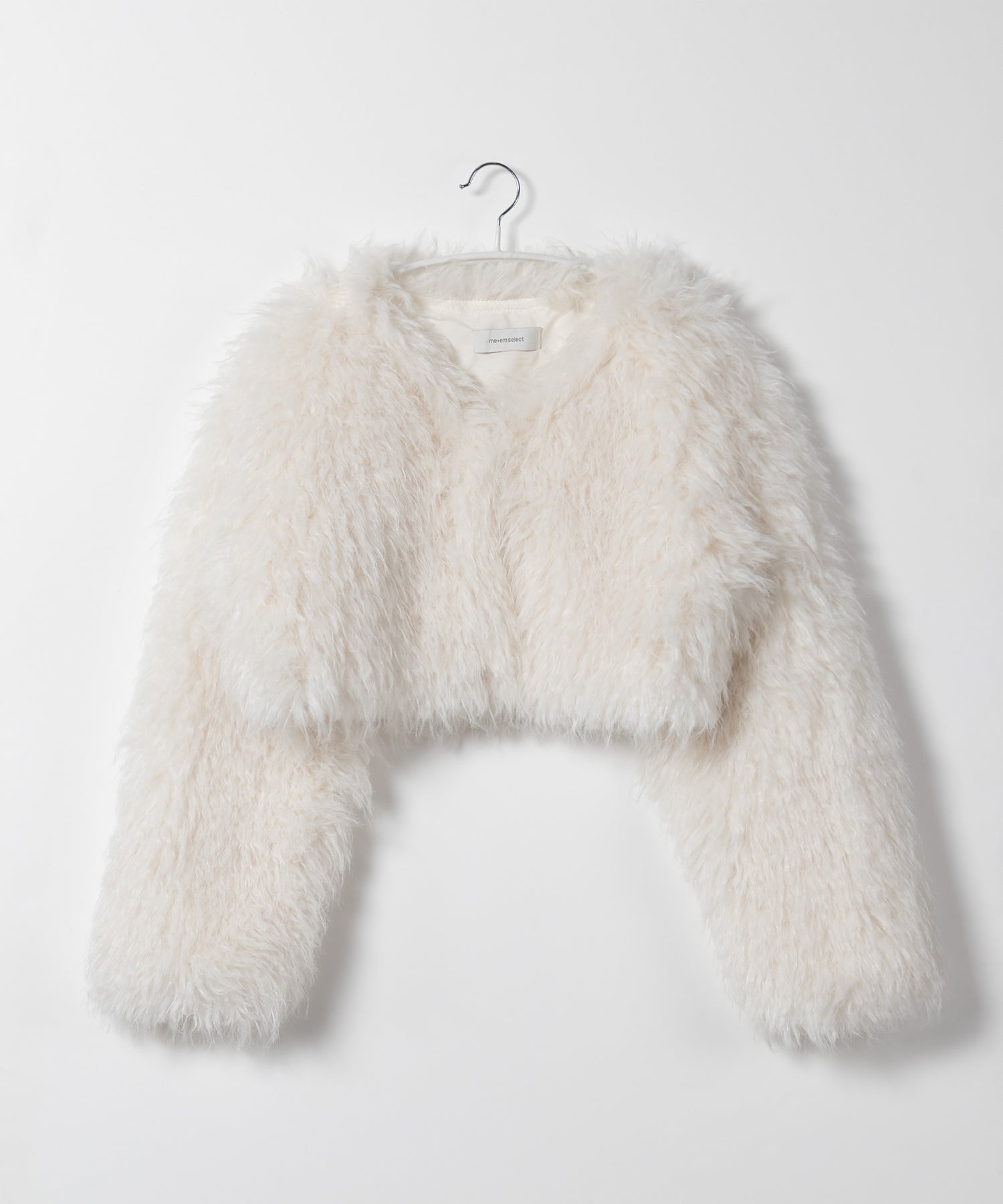 シャギーファーノーカラーボリュームショートコート/ shaggy fur nocollar volume short coat