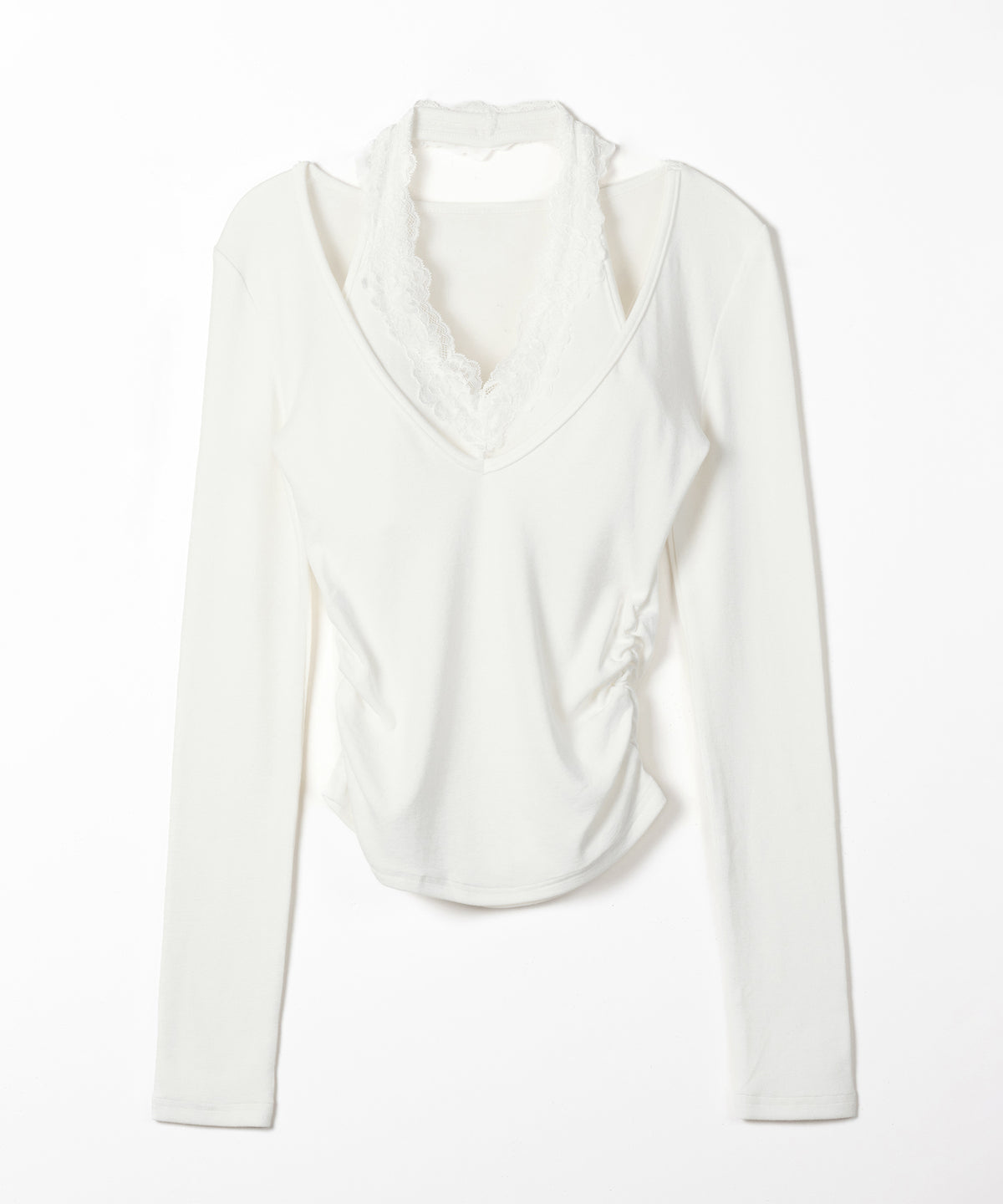 ホルターネックレースレイヤードトップス / Halter neck lace layered tops