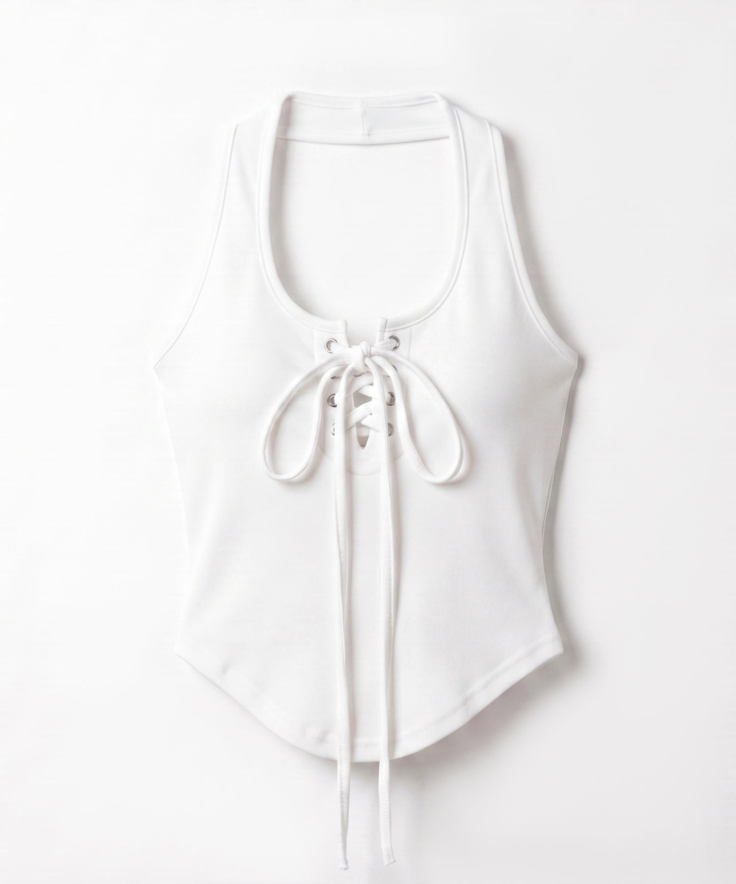 【 クロスにできる2WAY 】レースアップホルターネックタンク / laceup halter neck tank