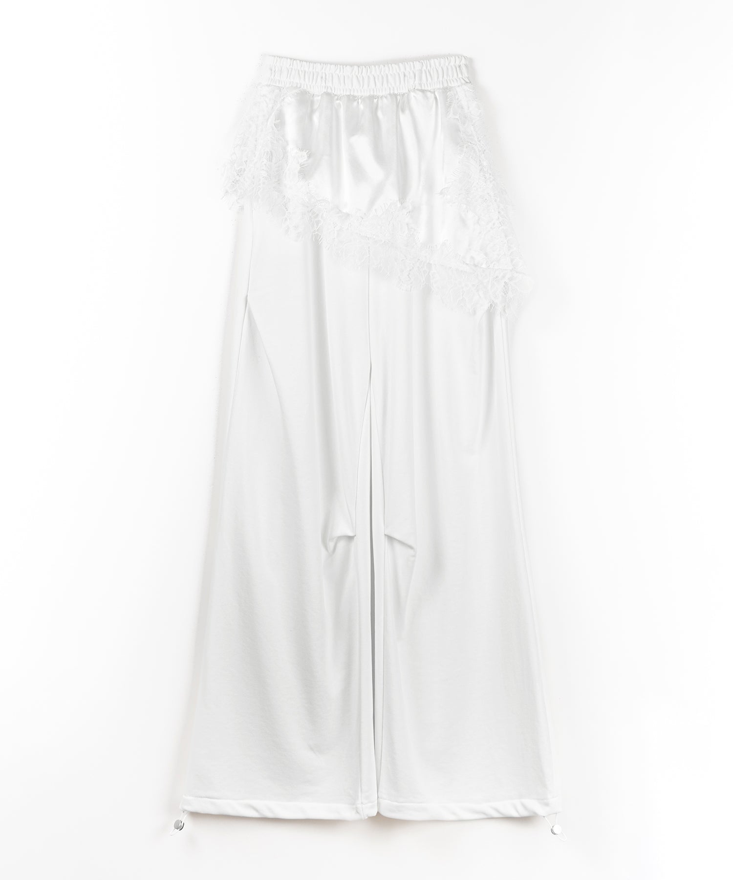 レースドッキングレイヤードスウェットワイドパンツ / lace docking layered sweat wide pants