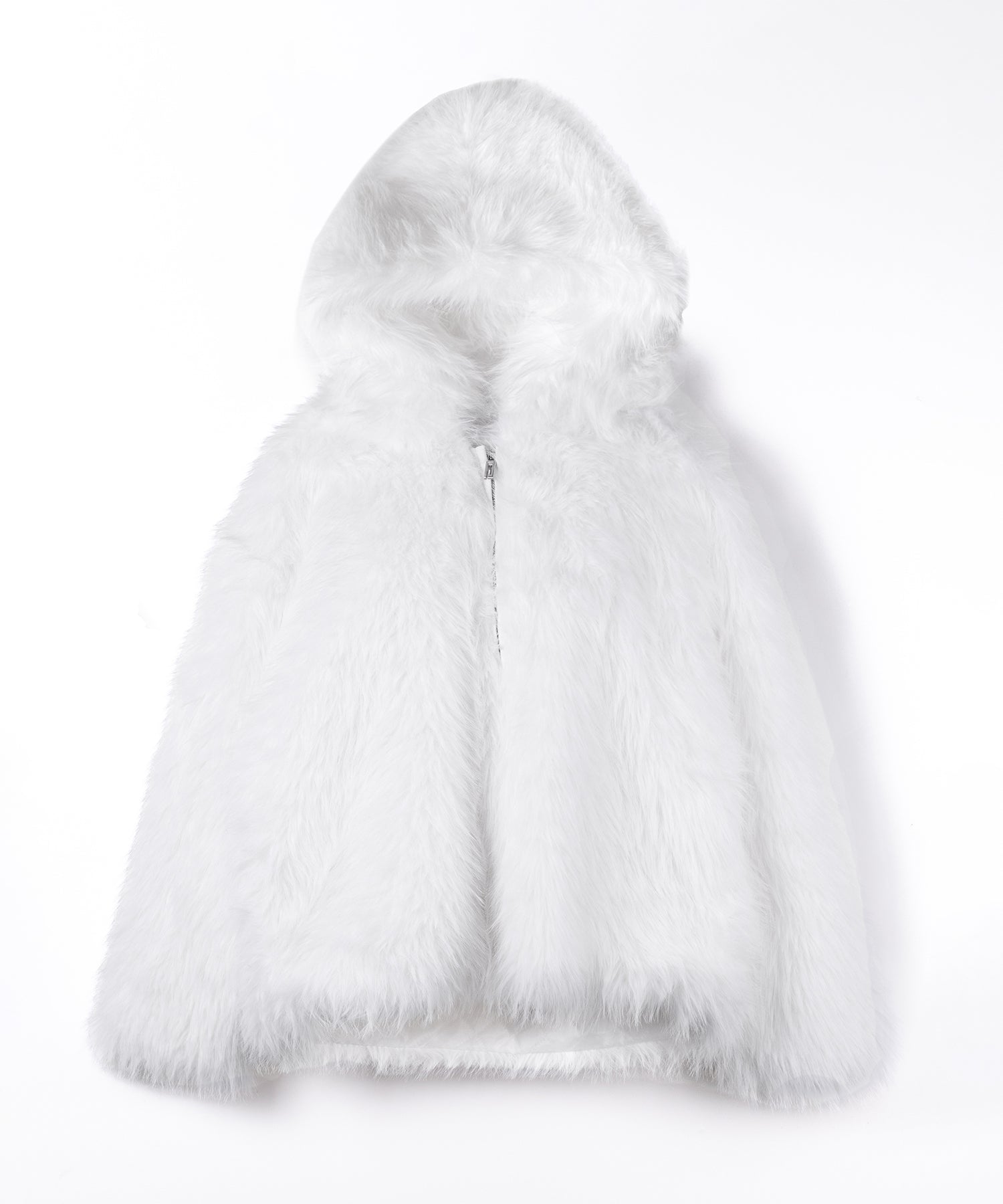 フェイクファーフーディミドルコート / fake fur hoodie middle coat