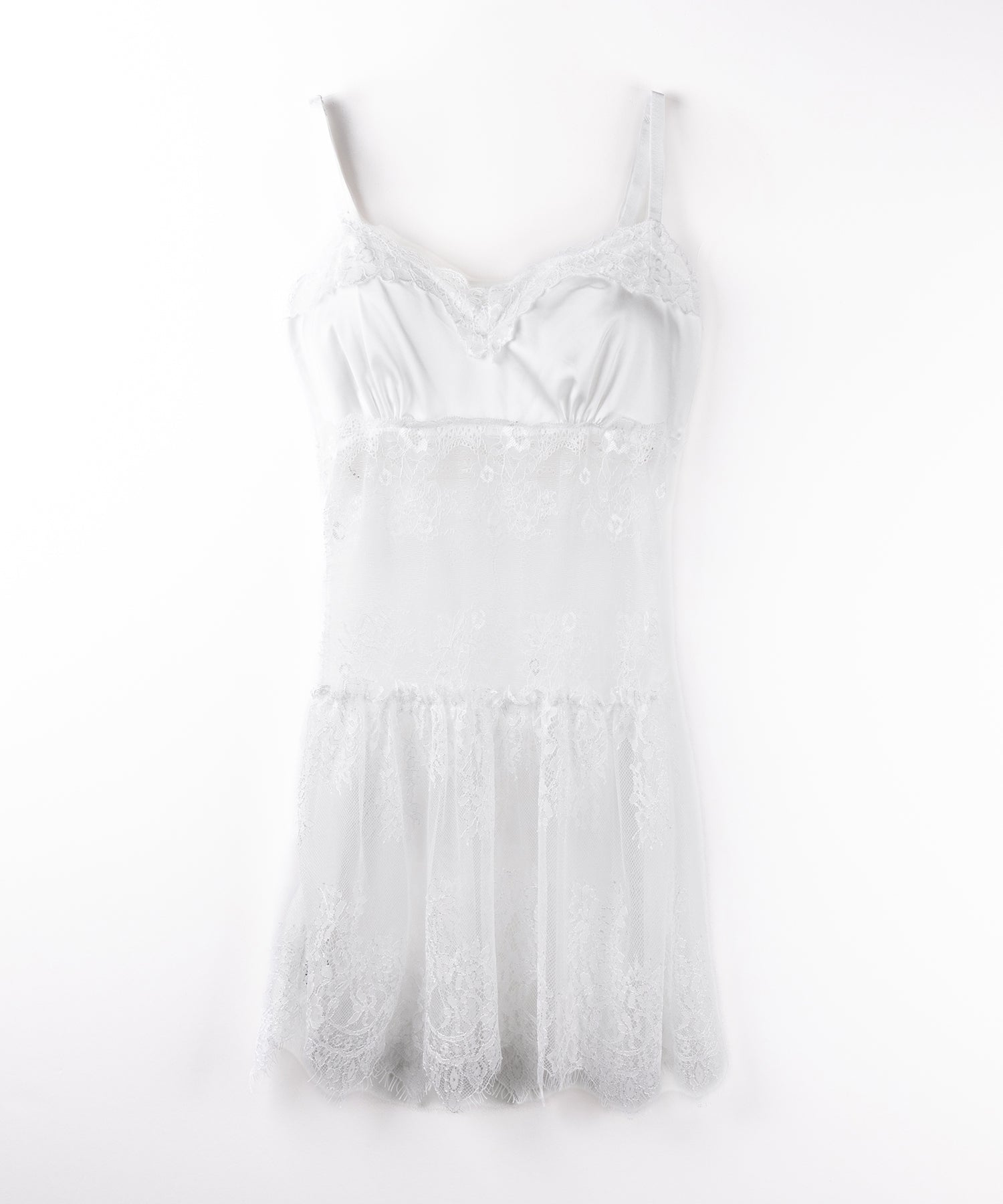 サテンレースドッキングランジェリーチュニックキャミソール / satin lace docking lingerie tunic camisole