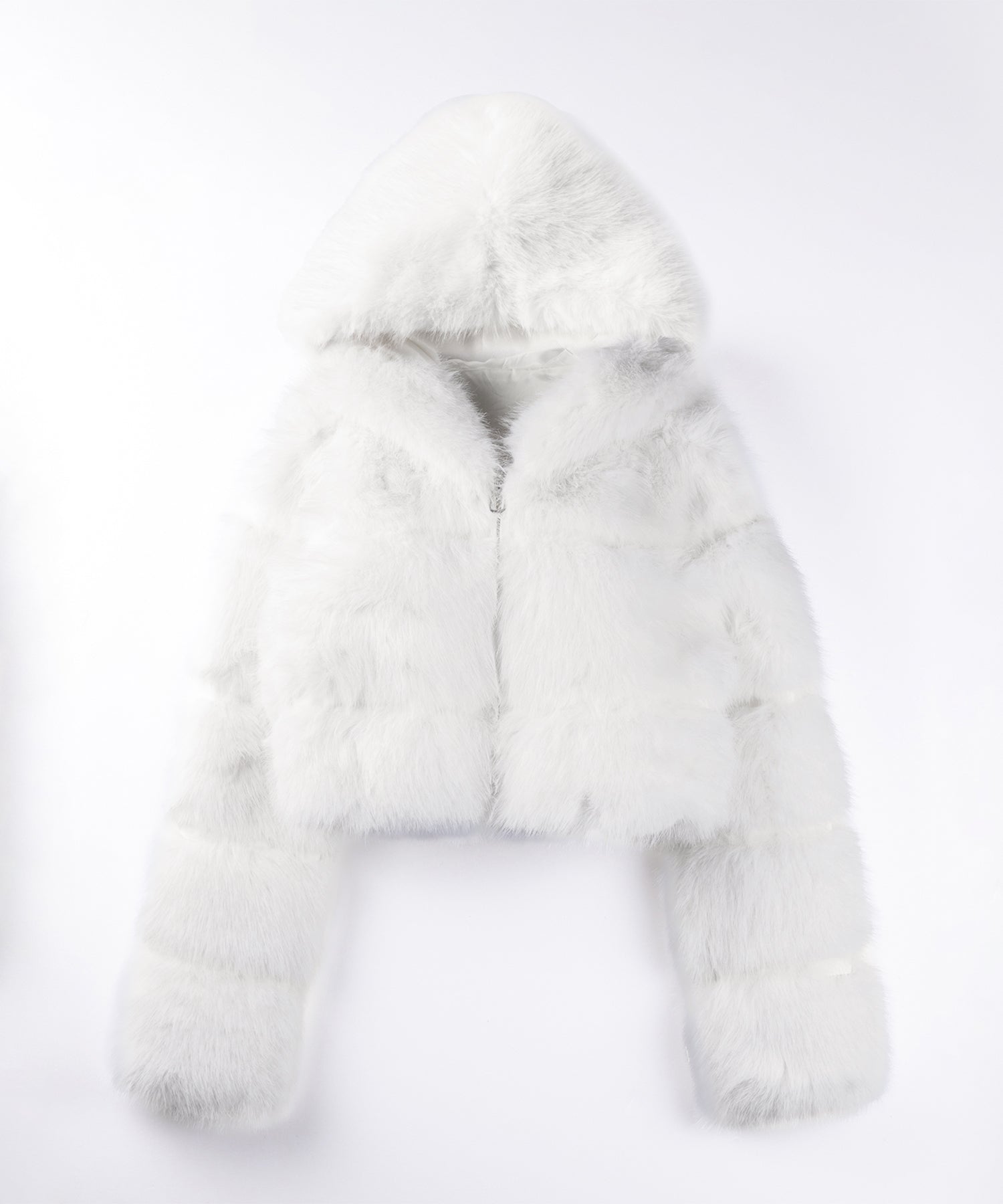 フェイクファーフーディショートコート / fake fur hoodie short coat