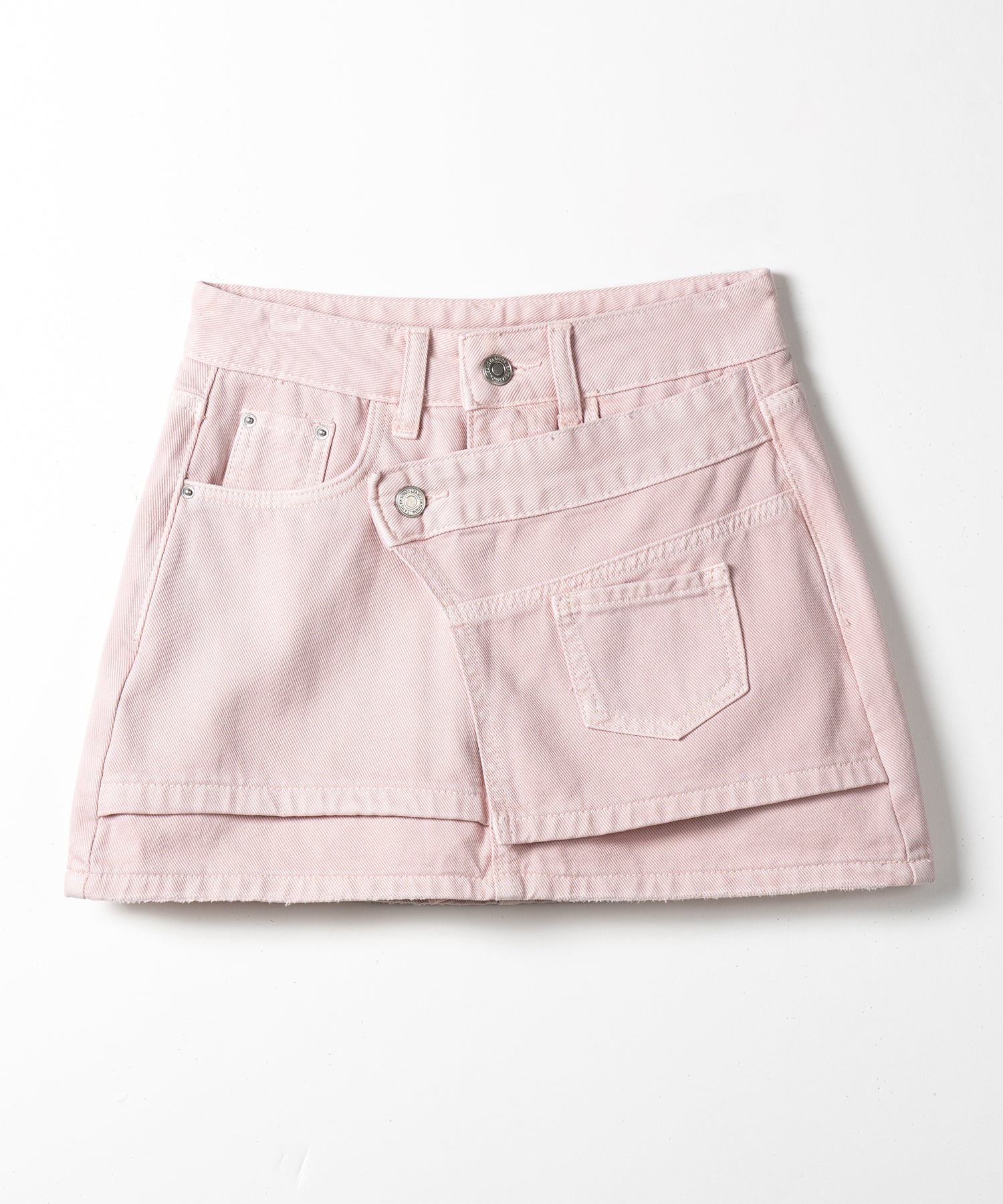【 インパン裏地付き 】ヴィンテージピンクレイヤードデニムミニスカート / vintage pink denim mini skirt