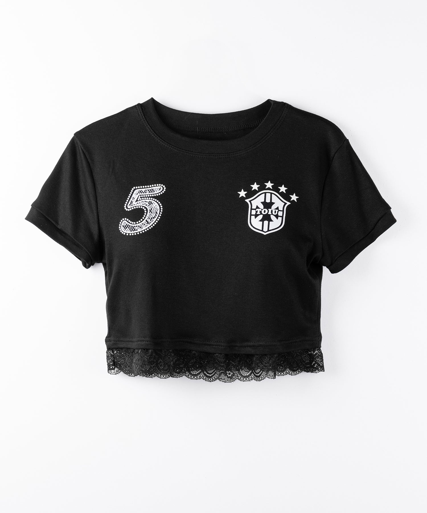 ユニフォームドッキングレースショートピチTシャツ / uniform docking lace short pichi T-shirt