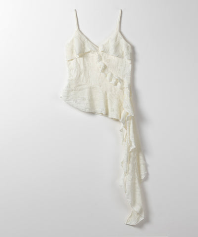 アシンメトリーダメージフリルキャミソール / asymmetry damage frill camisole