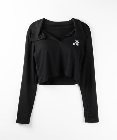 M LOGO スキッパーショートTシャツ / M LOGO skipper neck short T-shirt