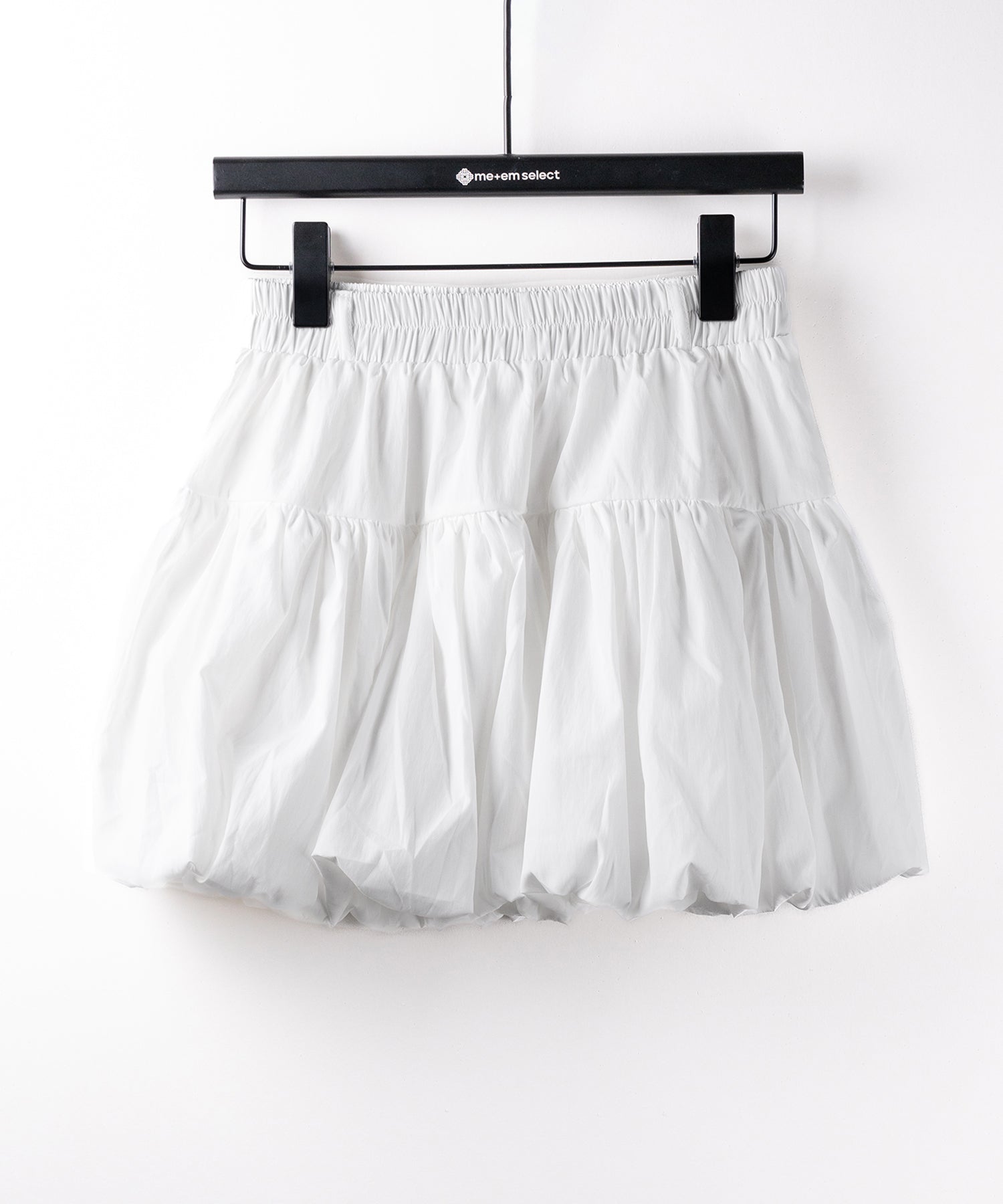 【 2color /インパン裏地付き 】ティアードコットンバルーンミニスカート / tiered cotton balloon mini skirt