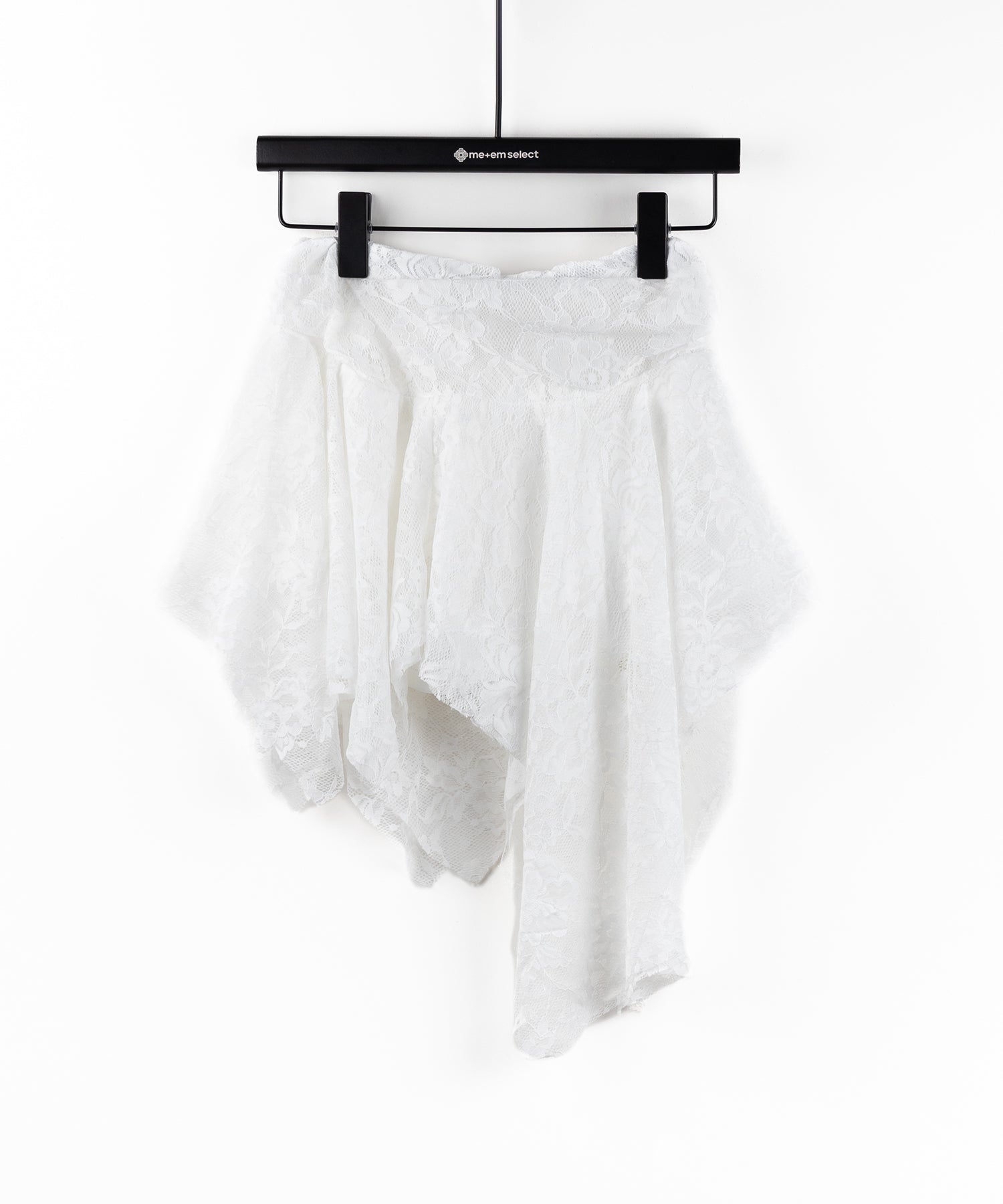 【 インパン裏地付】アシンメトリーフリルレースミニスカート / asymmetry frill lace mini skirt