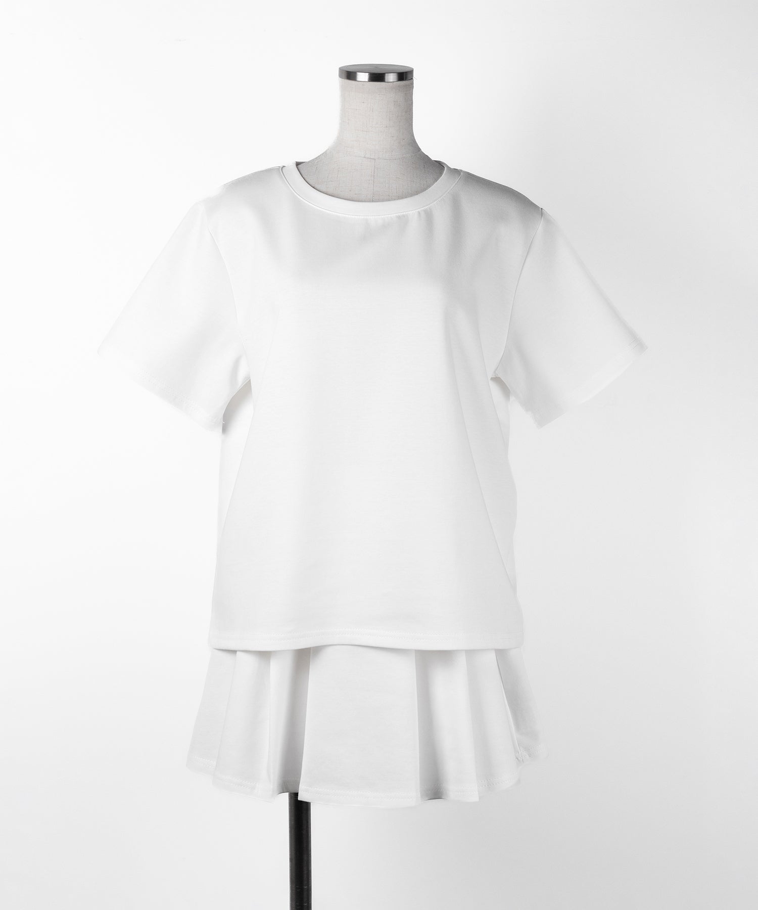【 セットアップ 】オーバーサイズ半袖Tシャツ+プリーツミニスカート SET /( SETUP ) oversize shortsleeve Tee + pleated mini skirt SET