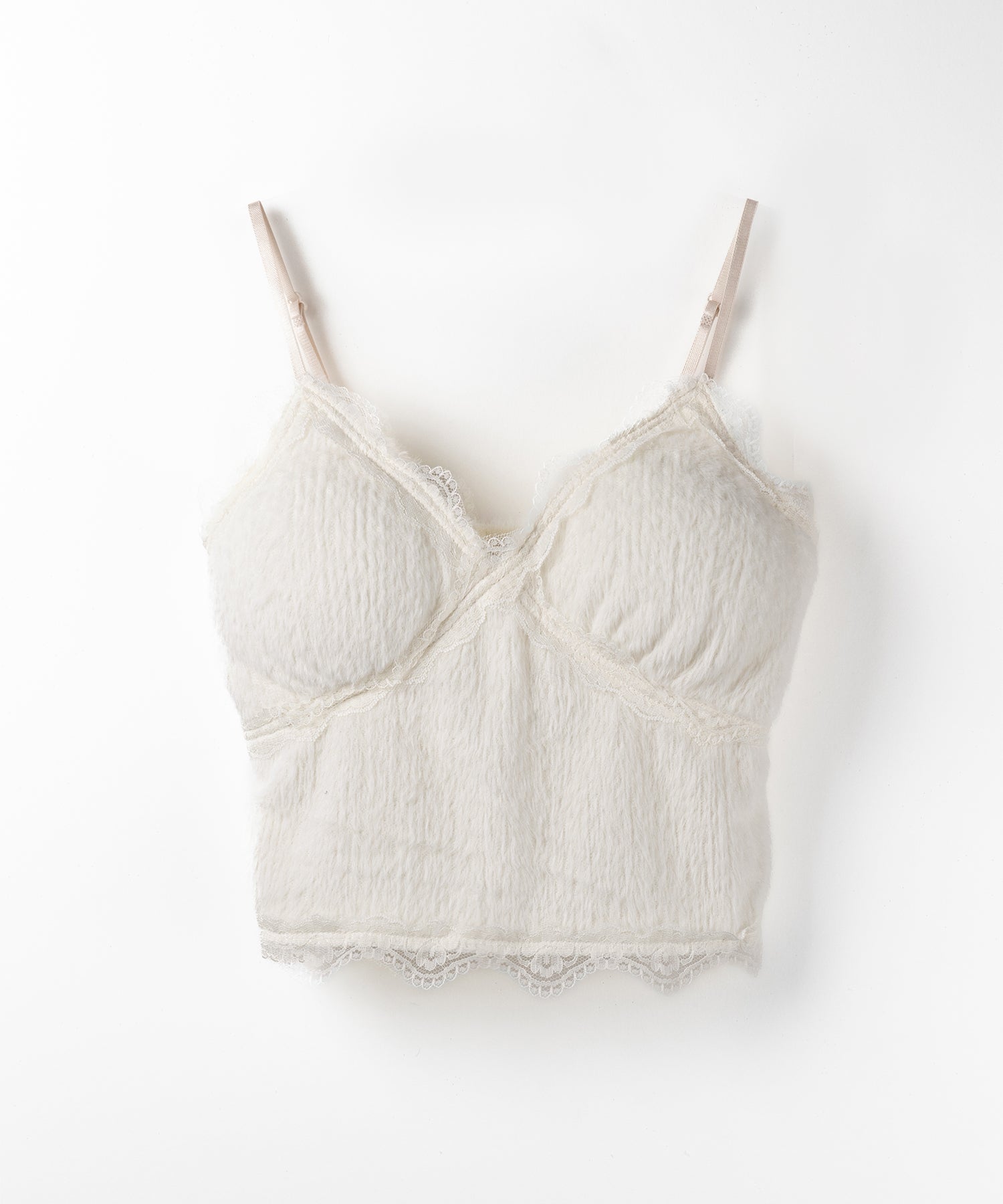 【 カップ付き 】シャギーファーショートビスチェキャミソール / shaggy fur short bustier camisole