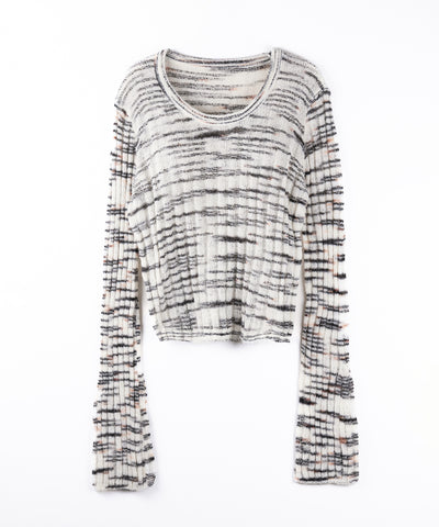 メランジルーズシアーリブニット / melange loose sheer rib knit