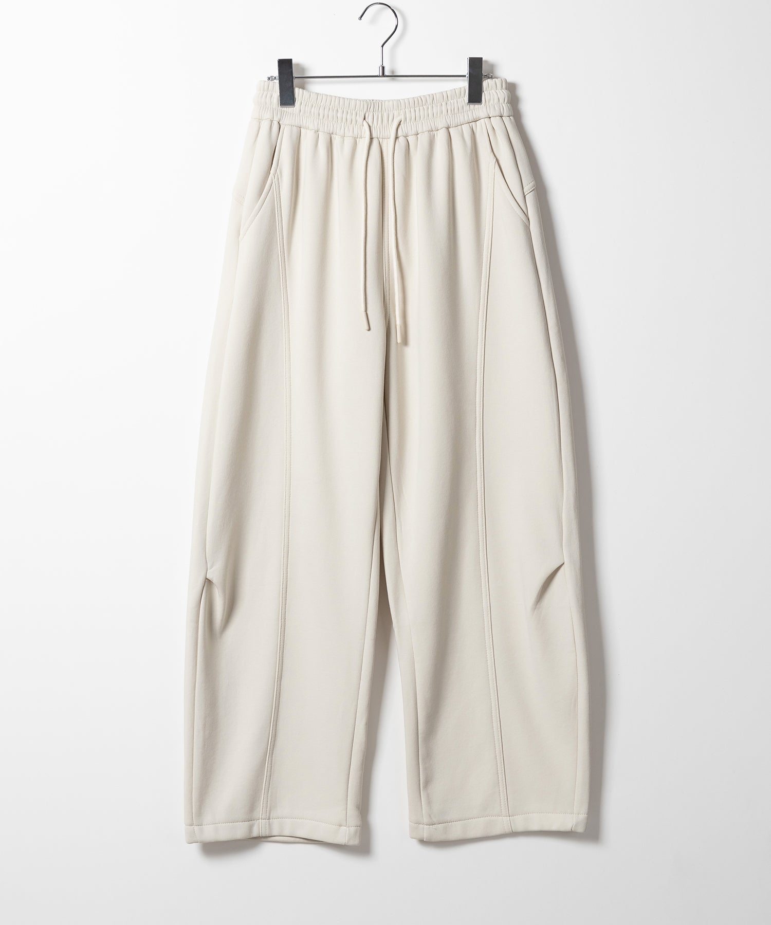 【 裏起毛 】カーブラインサイドタックワイドスウェットパンツ