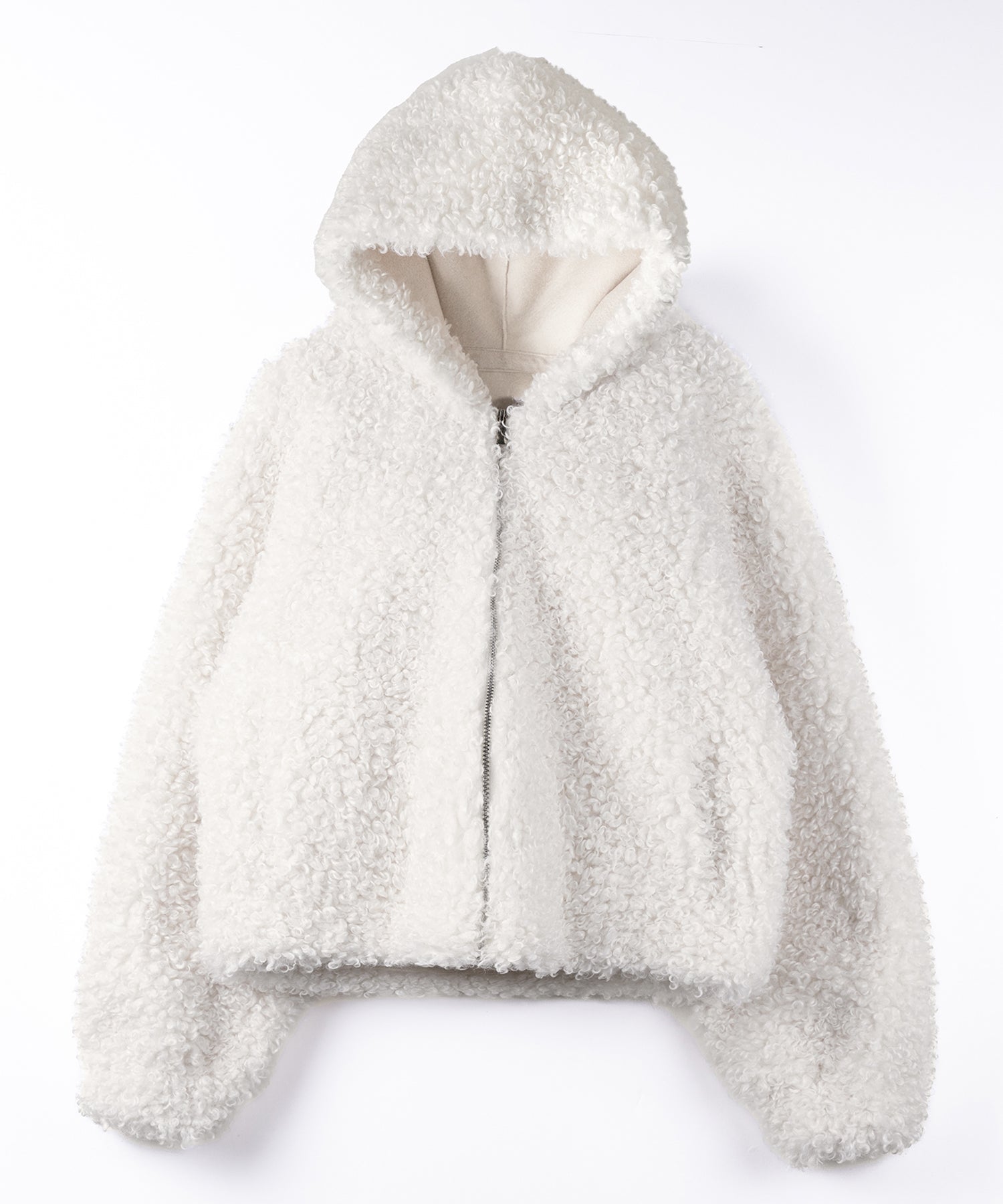 テディボアジップアップフーディクロップドコート / teddy boa zipup hoodie cropped cat