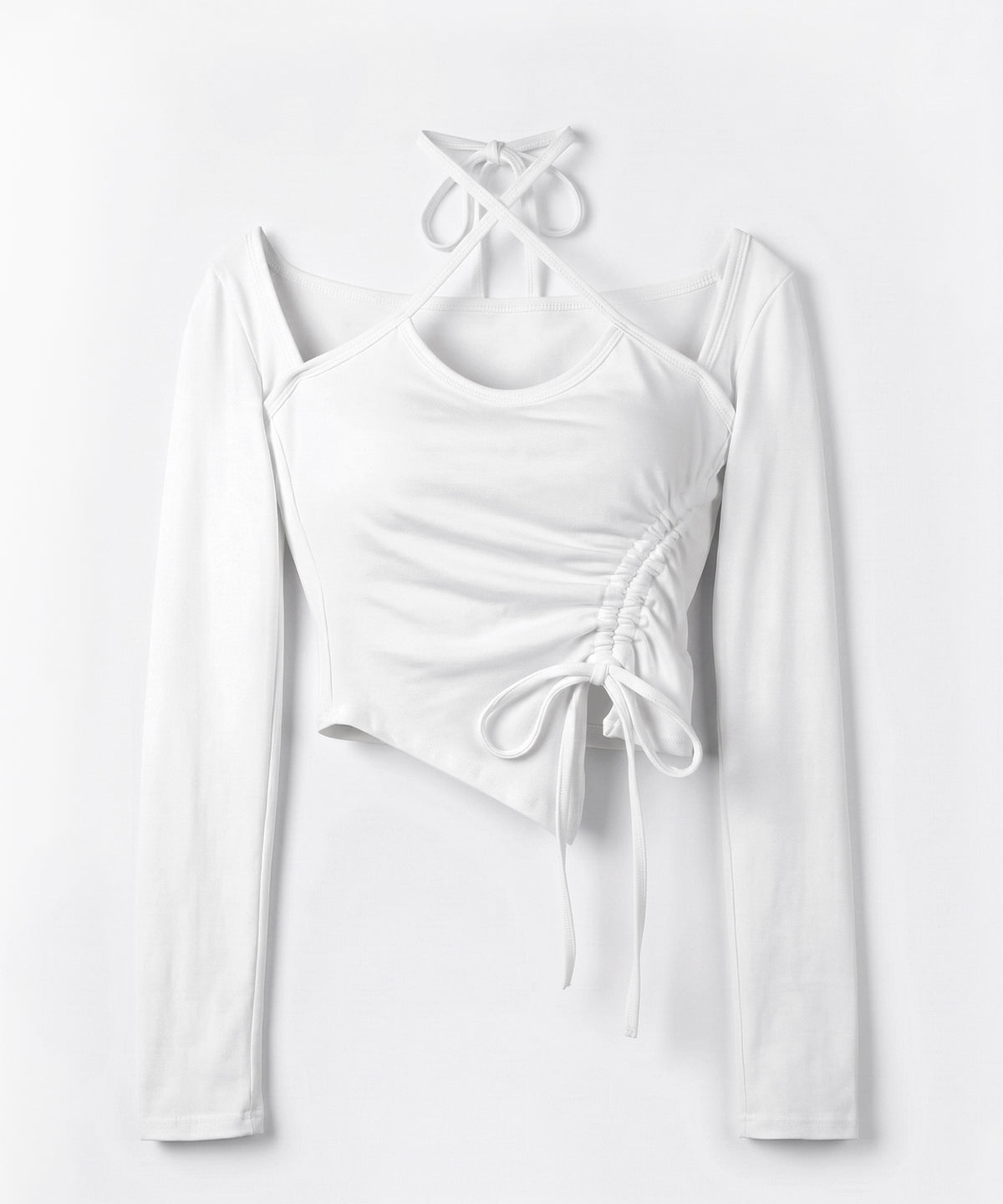 クロスリボンスクエアネック長袖Tシャツ / cross ribbon square neck long sleeve T-shirts