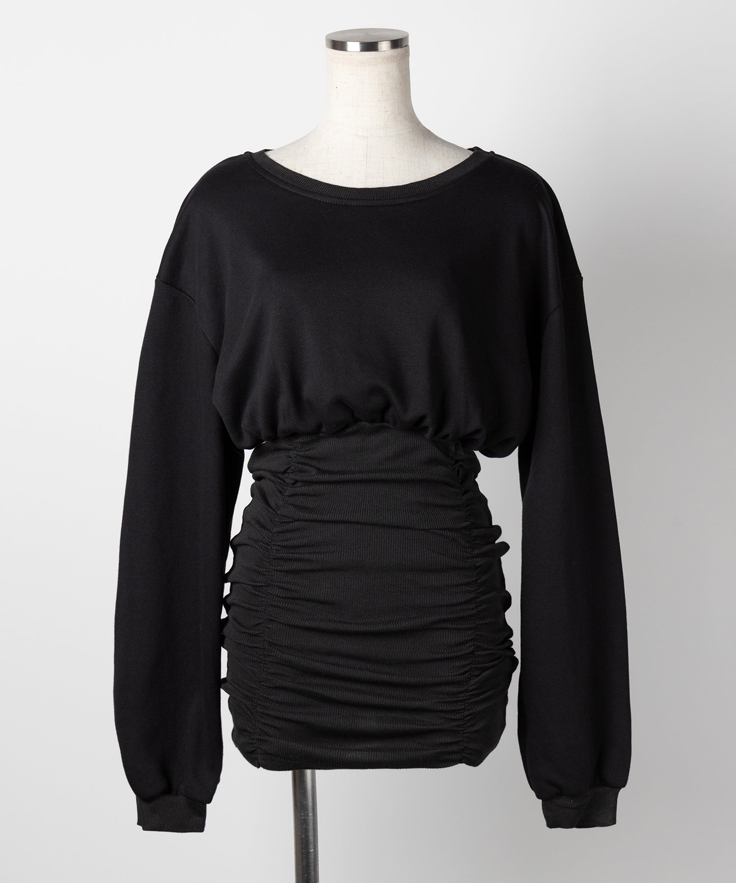 裏毛シャーリングスウェットミニワンピース / urake shirring sweat mini one piece