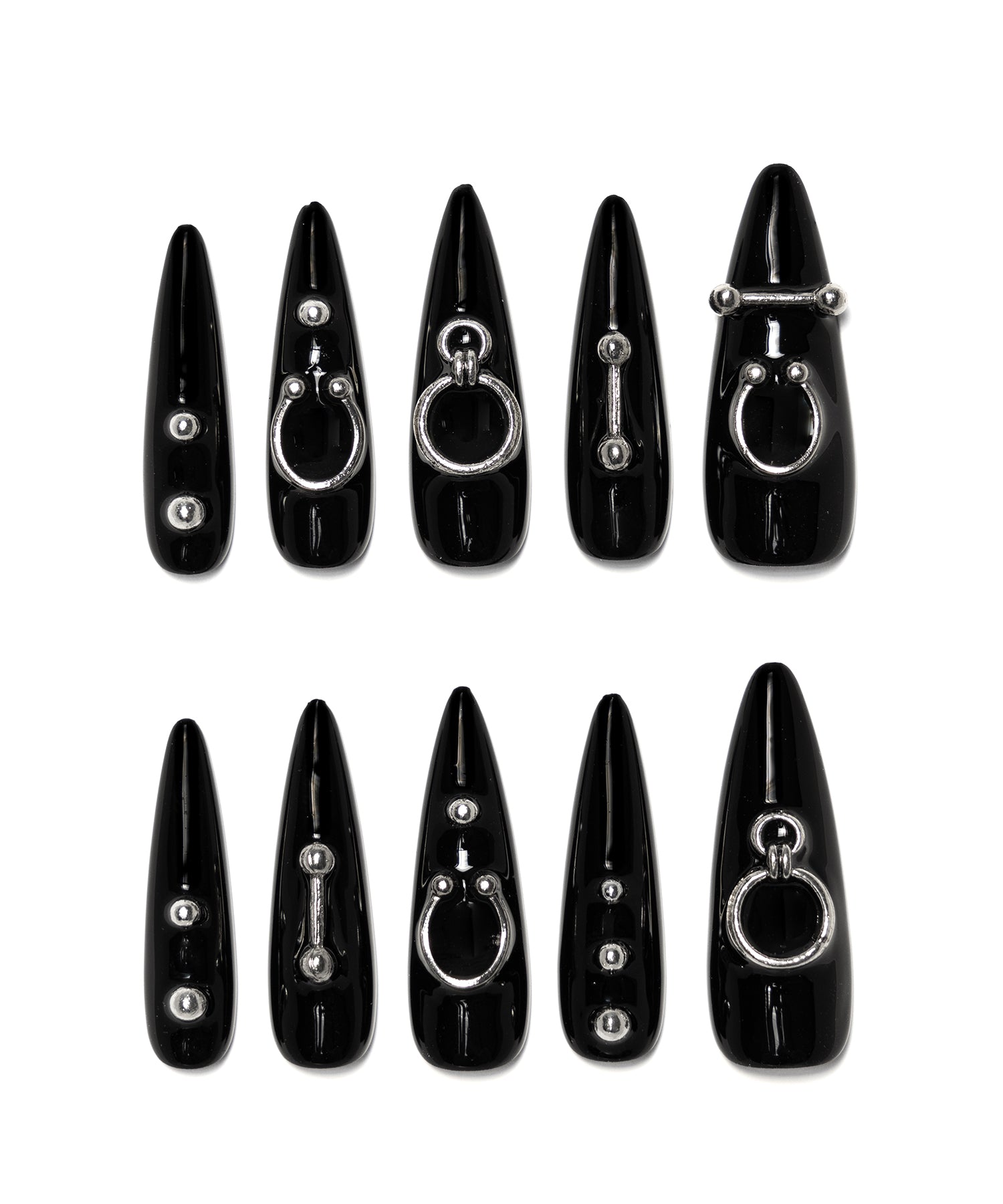 ボディピアスデザインロングネイルチップ / body pierce design long nail tips