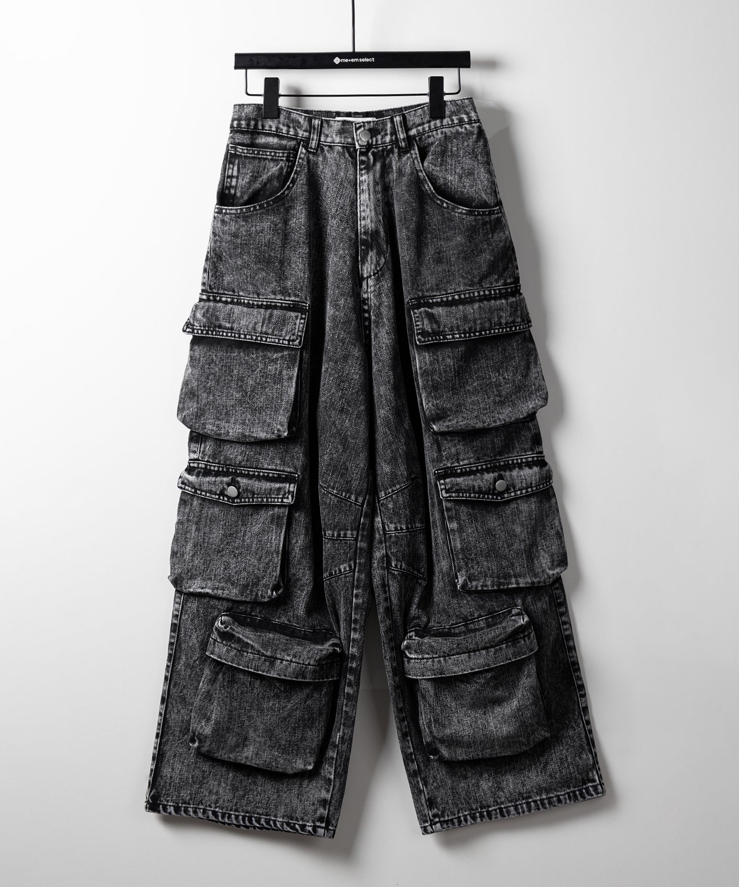 【 デニムセットアップ着用可能 】ヴィンテージケミカルブリーチヘビーワイドカーゴデニム / vintage chemical bleach heavy wide cargo denim