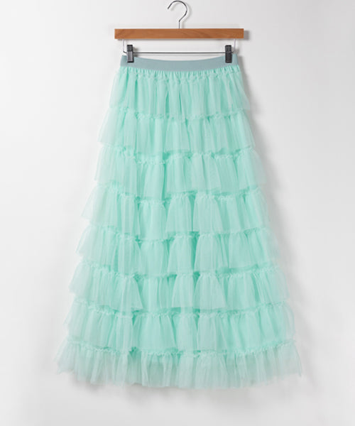 チュールフリルボリュームスカート《 NEWカラー3色追加! 》 Sサイズ仲間入り