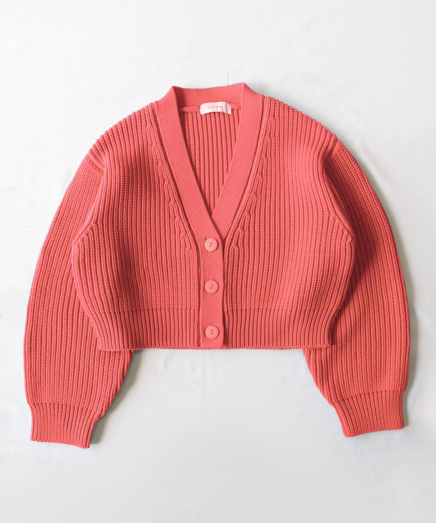 【 ミームセレクトオリジナル 】ショート丈ボリュームリブニットカーディガン / short volume libknit cardigan