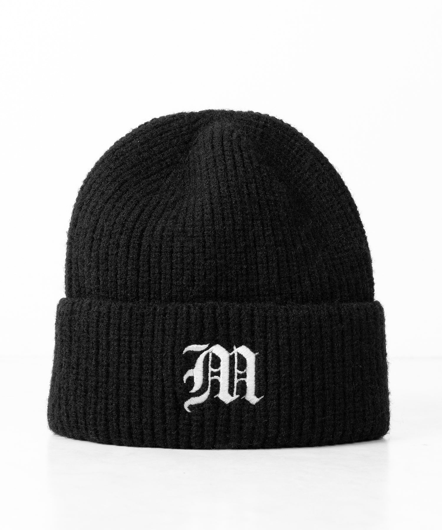 M LOGO 刺繍ニットビーニー ／ M logo embroidery knit beanie