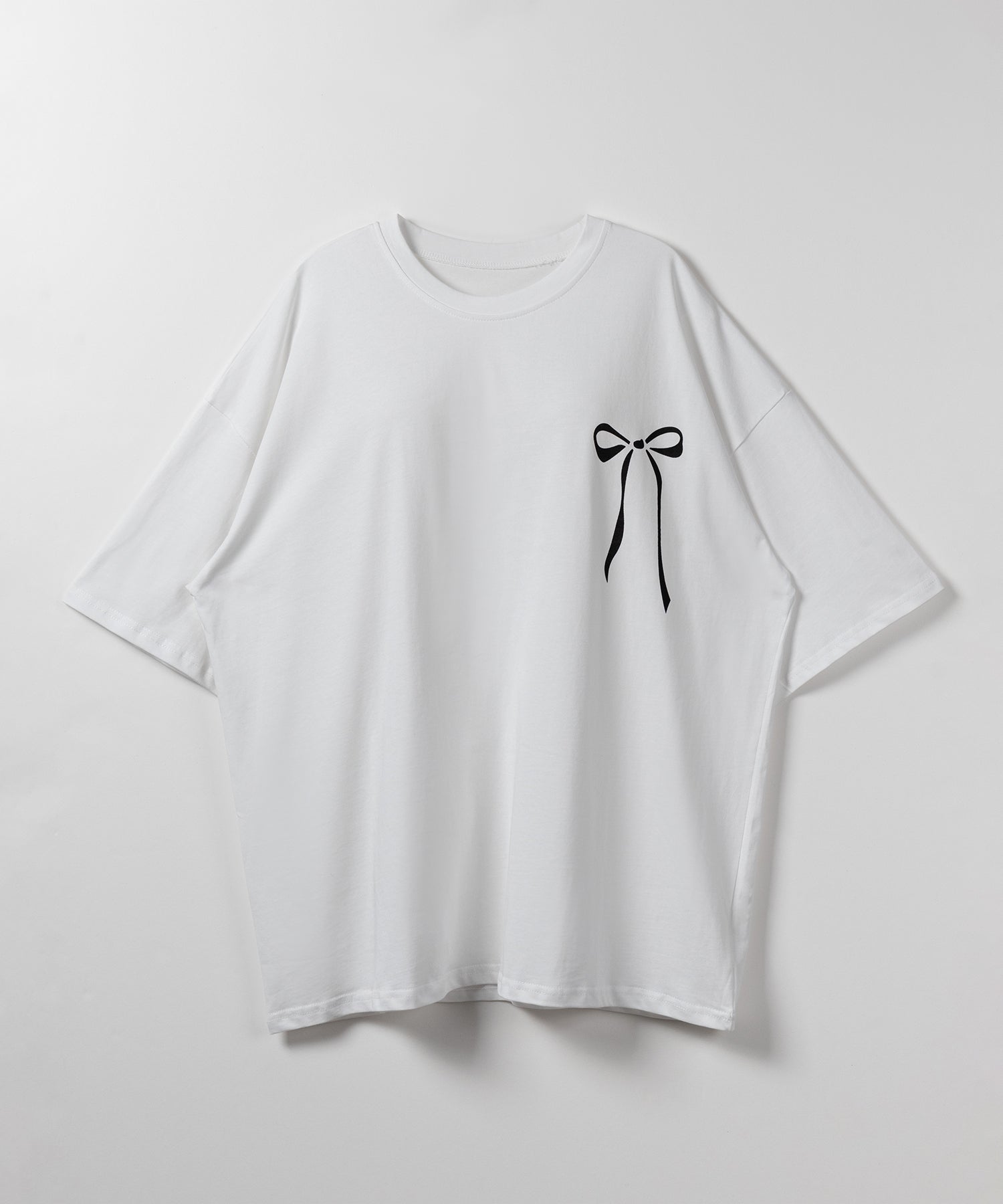 【 3color 】半袖リボンプリントバレエコアビッグTシャツ / short sleeve ribbon print ballet core big Tee