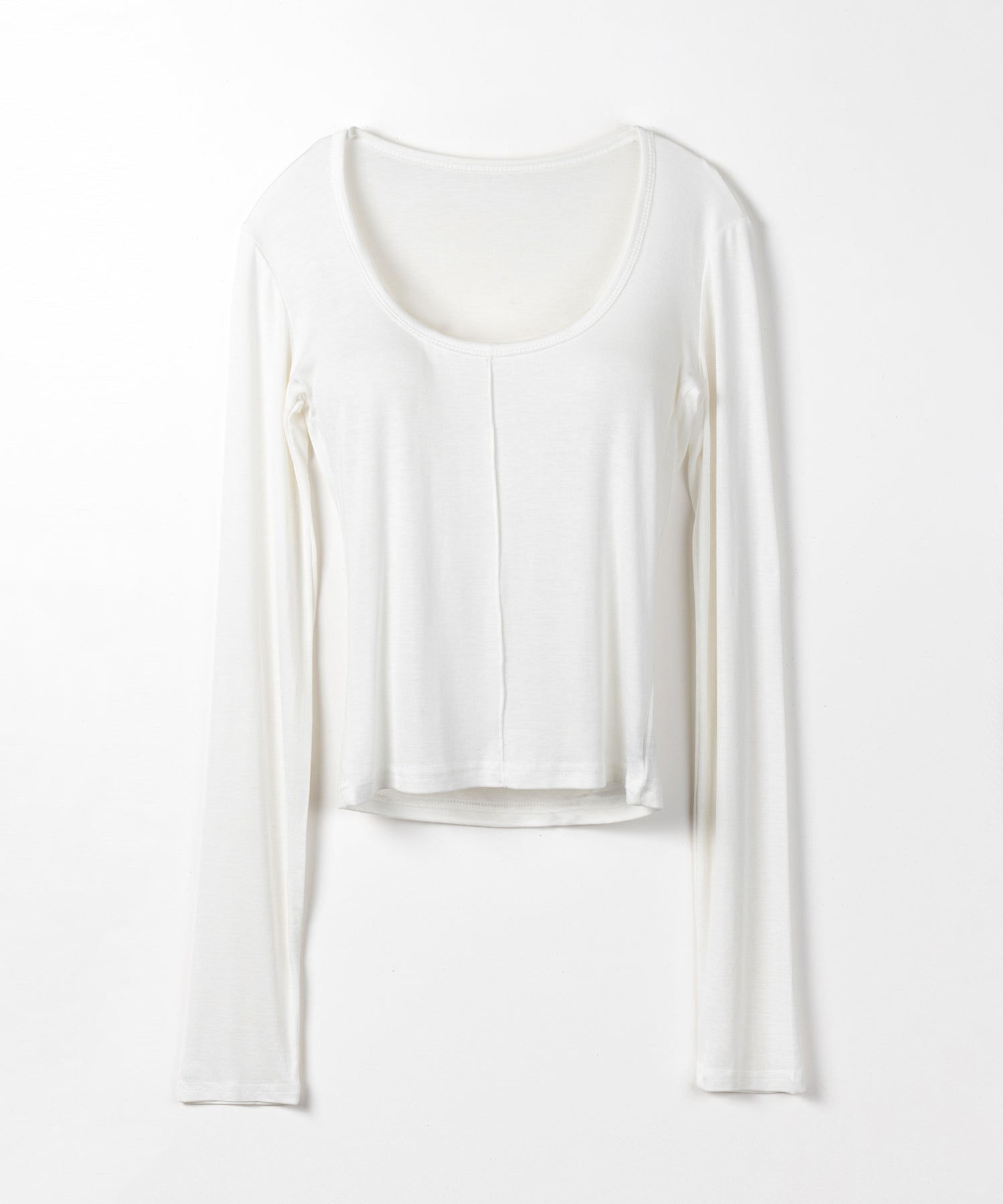 オープンネックタイトフィットルーズドレープ長袖Tシャツ / open neck tight fit loose drape long sleeve T-shirts