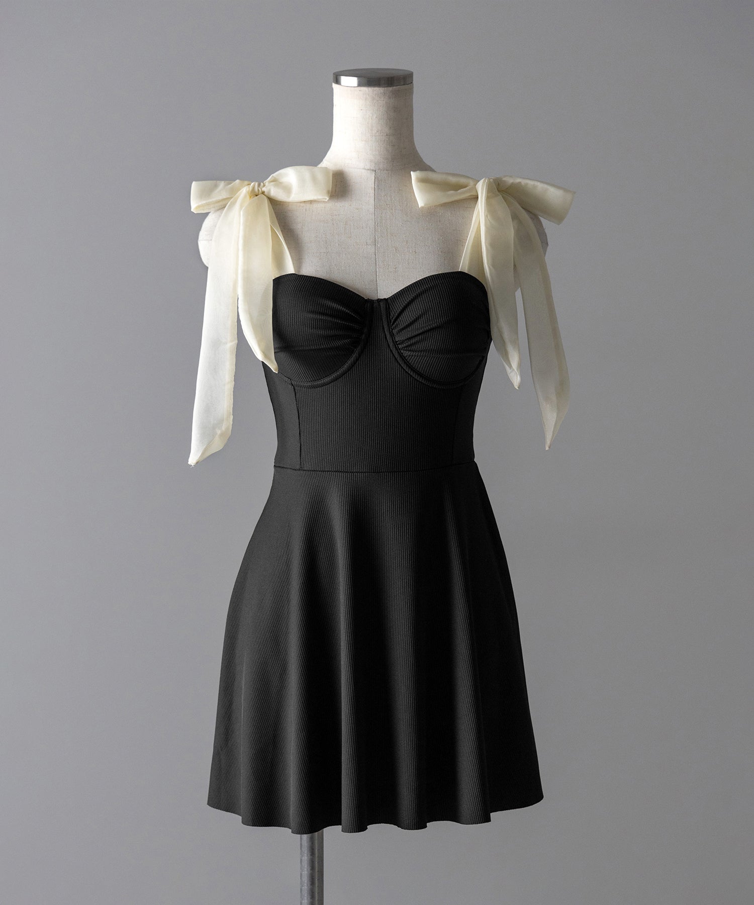 【 レディース水着 】ショルダーリボンバイカラーワンピース水着 / shoulder ribbon bicolor onepiece swimwear