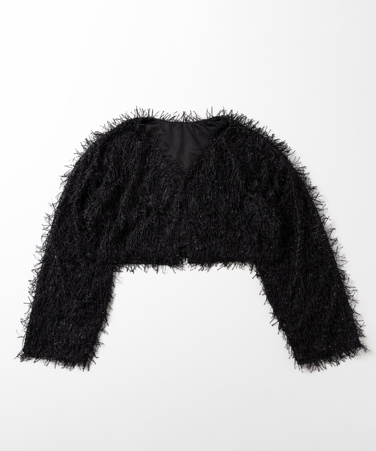 【 セットアップ可能 】シャギーフリンジショートカーディガン /shaggy fringe short cardigan