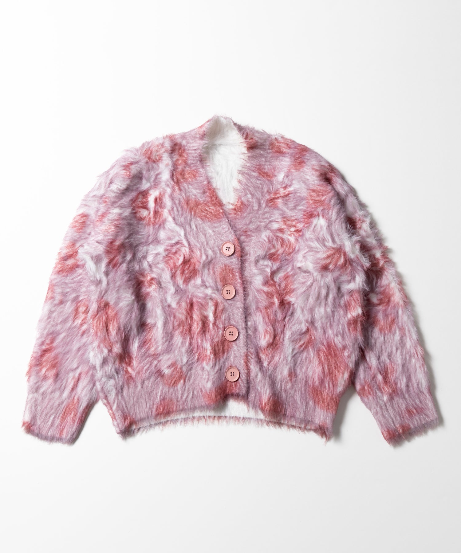 【 2color 】レオパードマーブルシャギーニットカーディガン / reopard marble knit shaggy cardigan