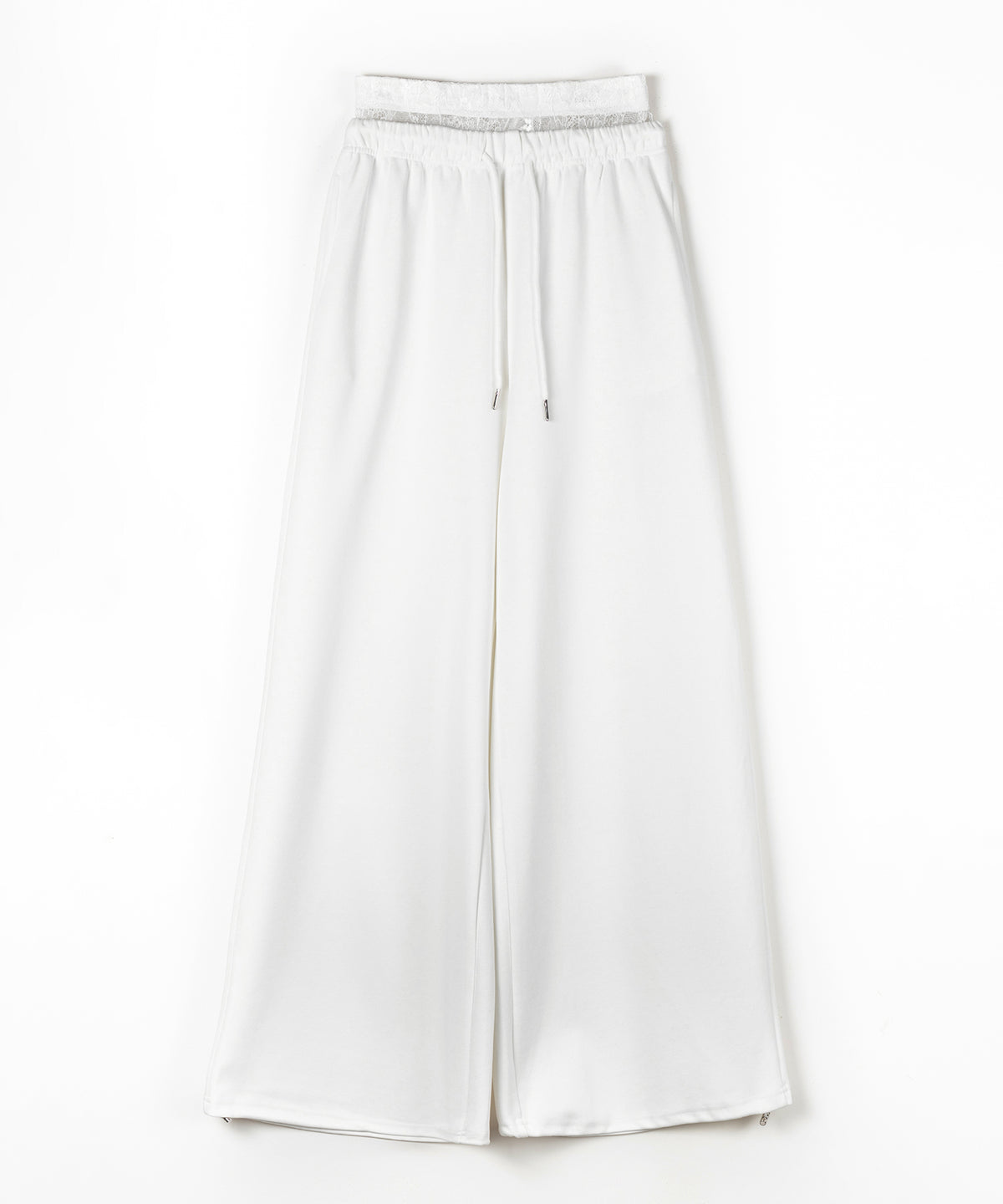ウエストレースレイヤードスウェットパンツ / waist lace layered sweat pants