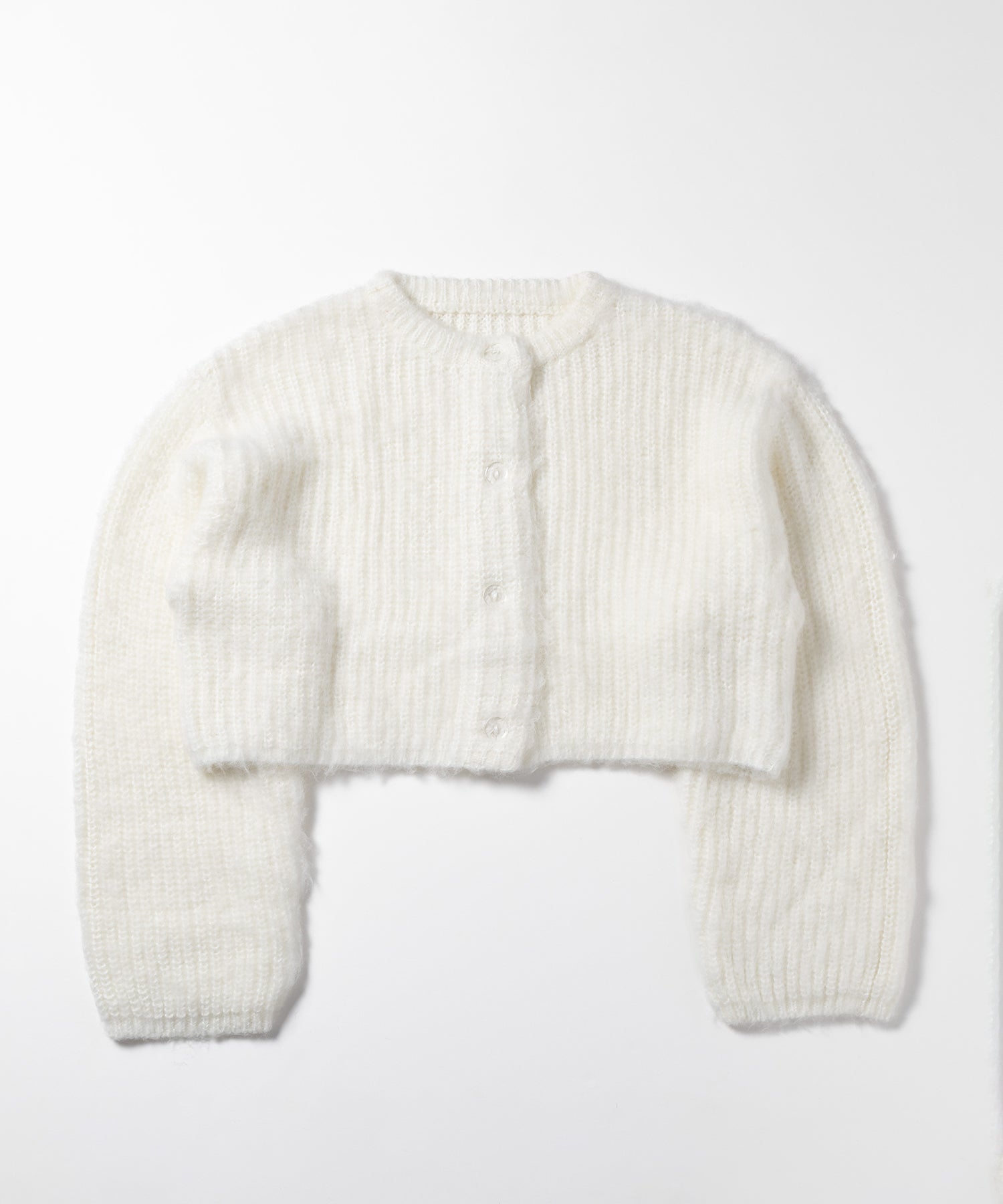 ボリュームワイドスリーブショートシャギーニットカーディガン / volume wide sleeve short shaggy knit cardigan