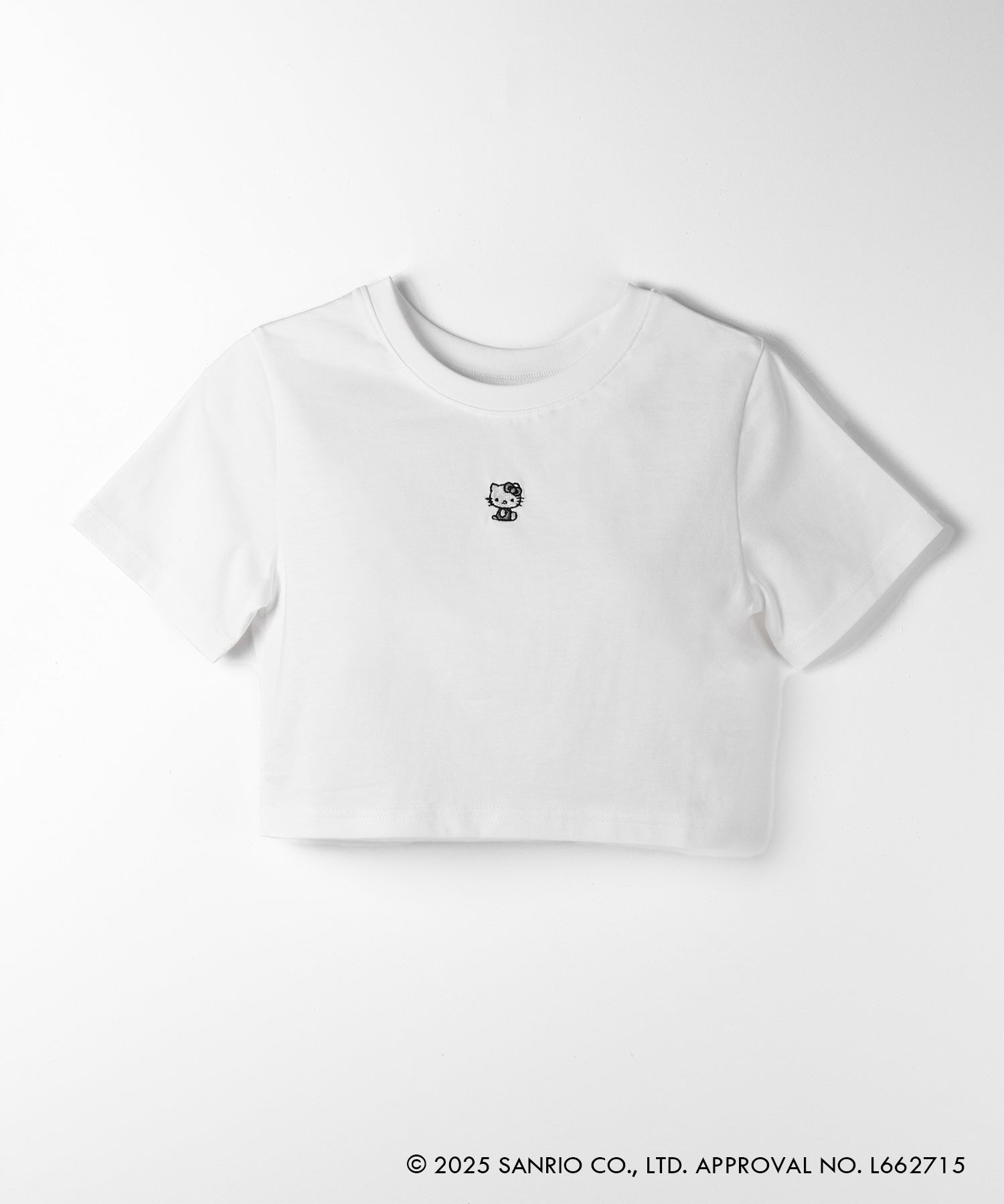 【 HELLO KITTY × me+em select 】ハローキティミニ刺繍チビTシャツ / Hello Kitty mini embroidery chibi T-shirt 【セットアップ着用可能 】