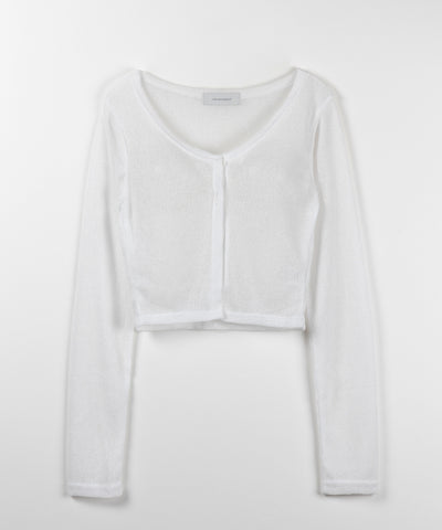 フロントボタンシアーショートカーディガン / front botton sheer short cardigan