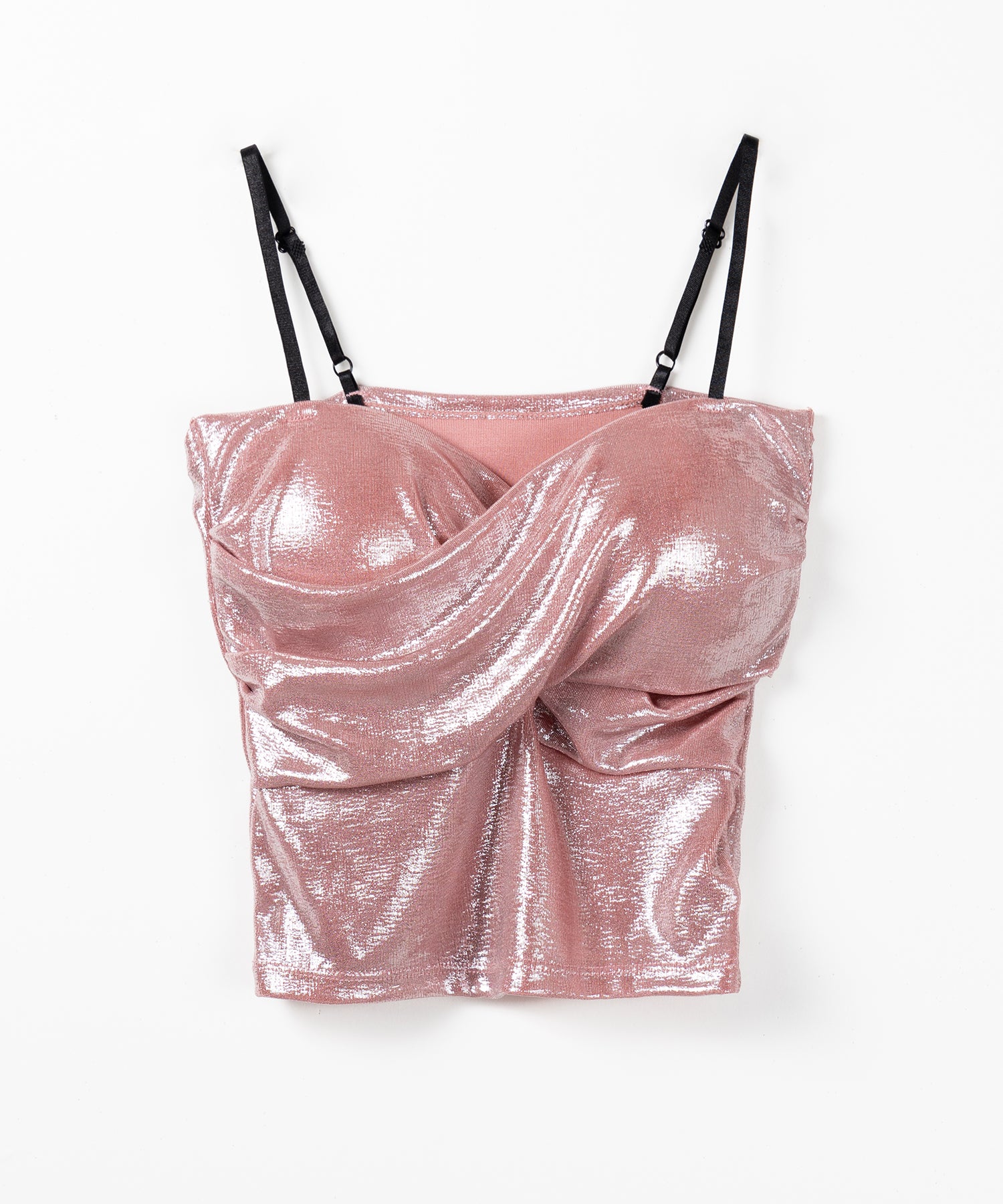メタリックドレープビスチェキャミソール / metallic drape bustier camisole