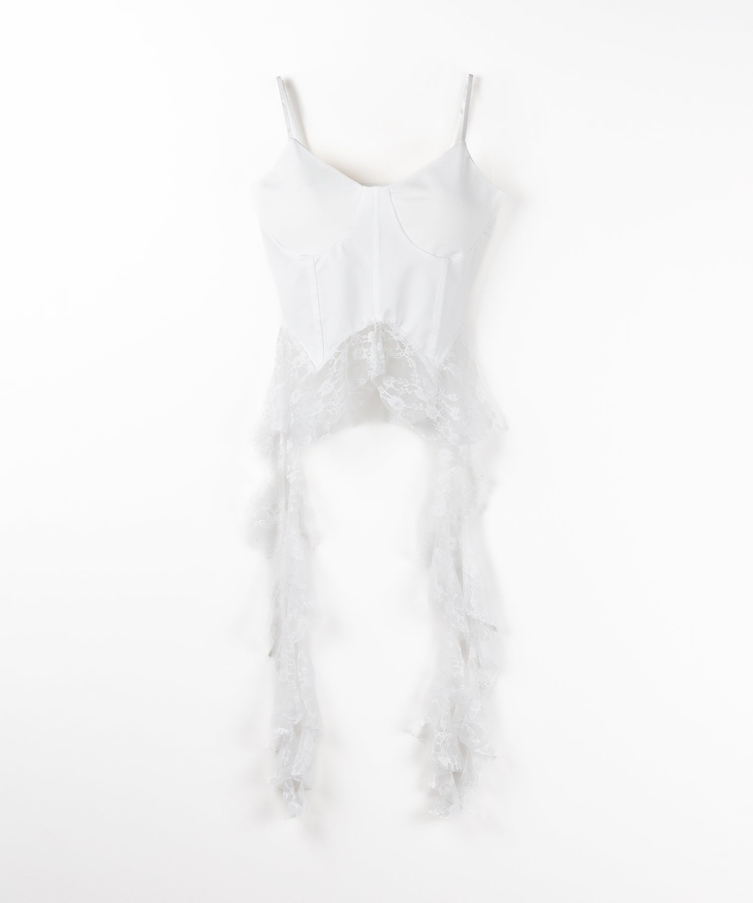 【 2color 】レースフリルレイヤードビスチェキャミソール / lace frill layered bustier camisole