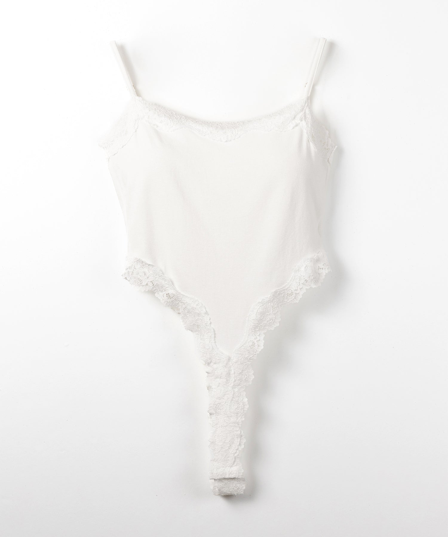 カットアウトレースポイントボディスーツキャミソール /cutout lace point bodysuit camisole