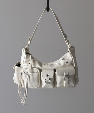 【 ショルダーにできる2WAY 】 4アウトポケットワンハンドルショルダーバッグ / 4 outpocket onehandle shoulder bag