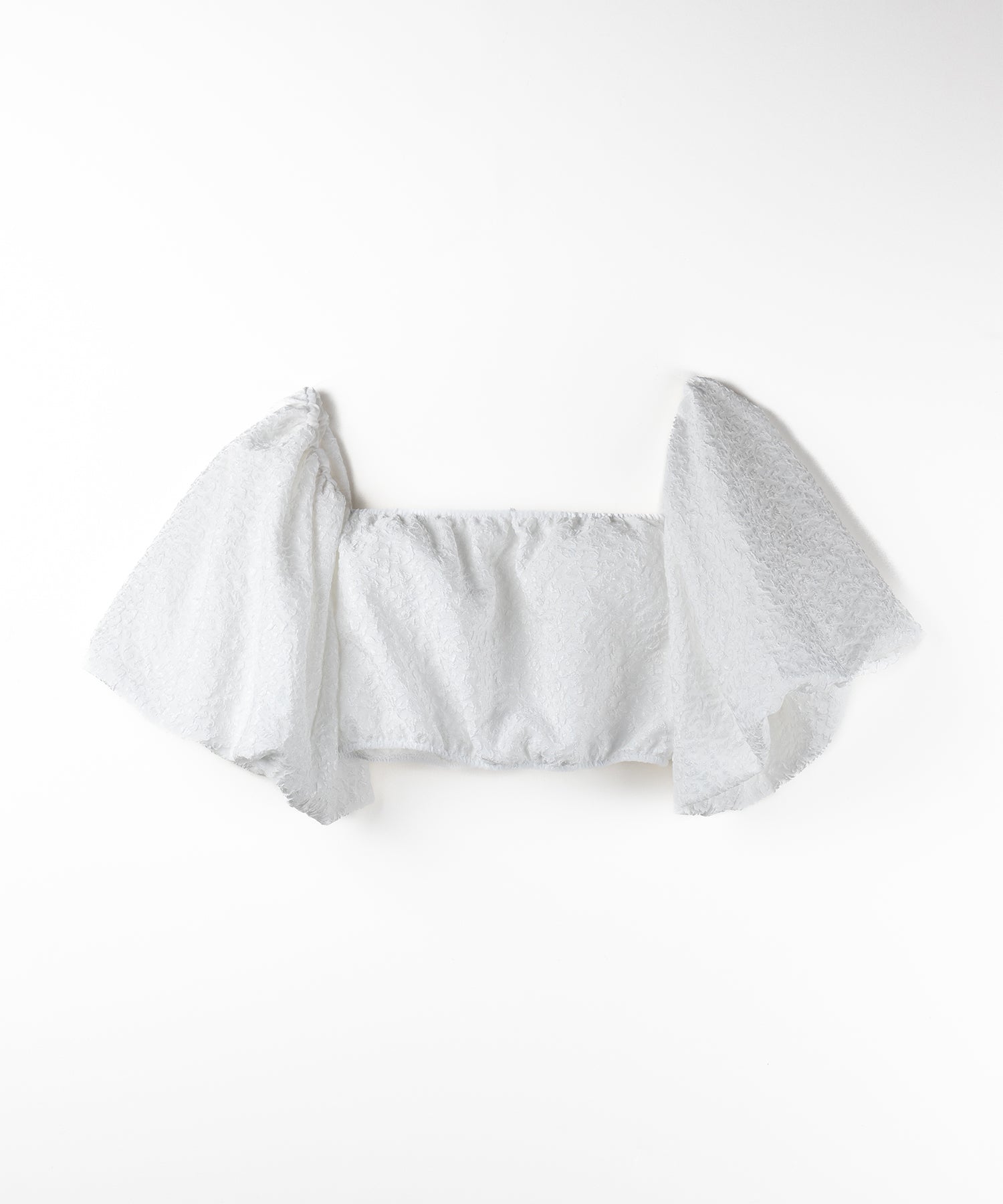【 2color 】オフショルダーボリュームパフショートブラウス / off shoulder volume puff short blouse