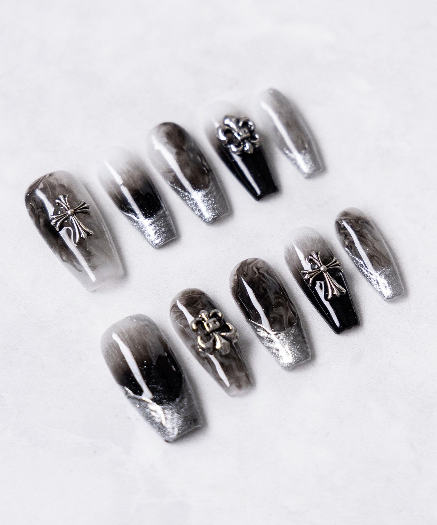 グラデーションクロスパーツニュアンスネイルチップ / gradation cross parts nuance nail tips