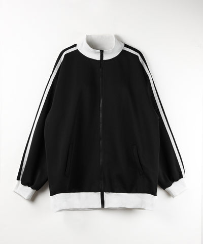 【 無地/配色を選べる2color 】サイドラインオーバーサイズトラックジャケット / sideline oversize track jacket