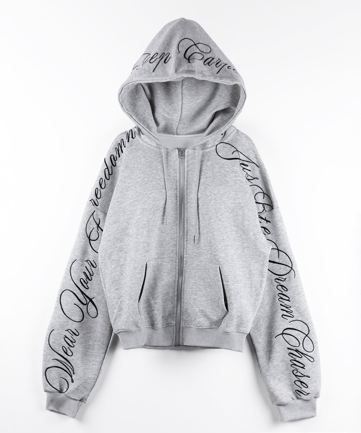 【 セットアップ 】レタリングロゴ刺繍ジップアップパーカー&ショートパンツ / lettering logo embroidery zip-up hoodie & short pants SETUP