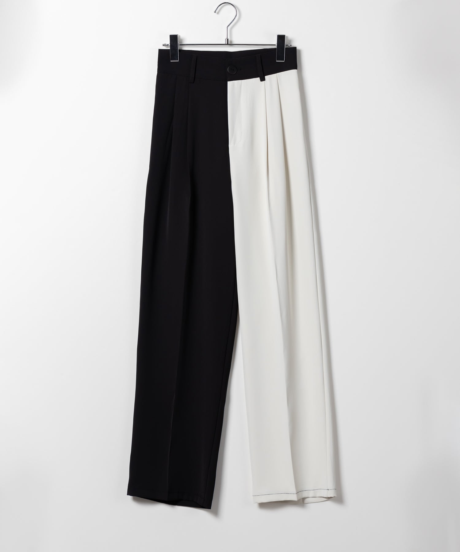 【 5SIZE 】太ベルトハイウエストツートーンタックスラックス